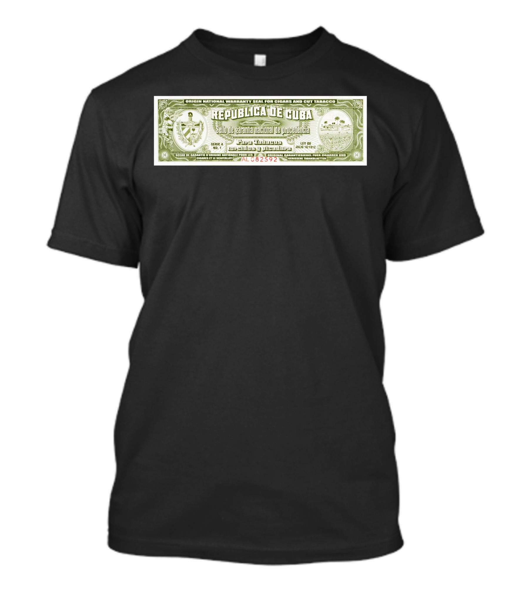 Republica De Cuba Vintage Warranty Seal For Cigars And Cut Tobaccos T-Shirt