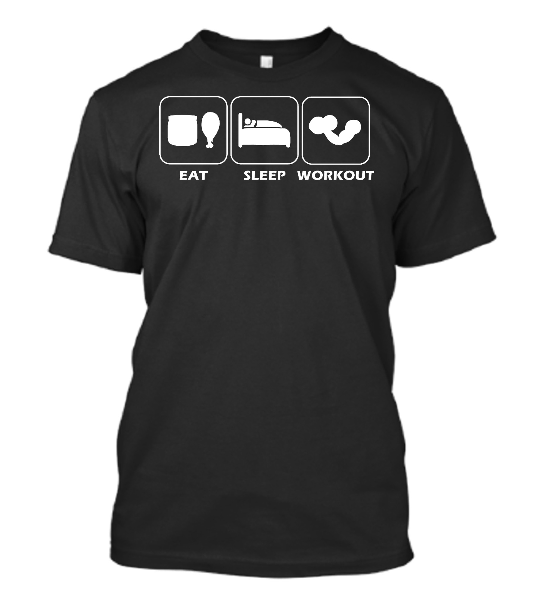 Eat Sleep Workout Icons Fitness Motivation T-Shirt