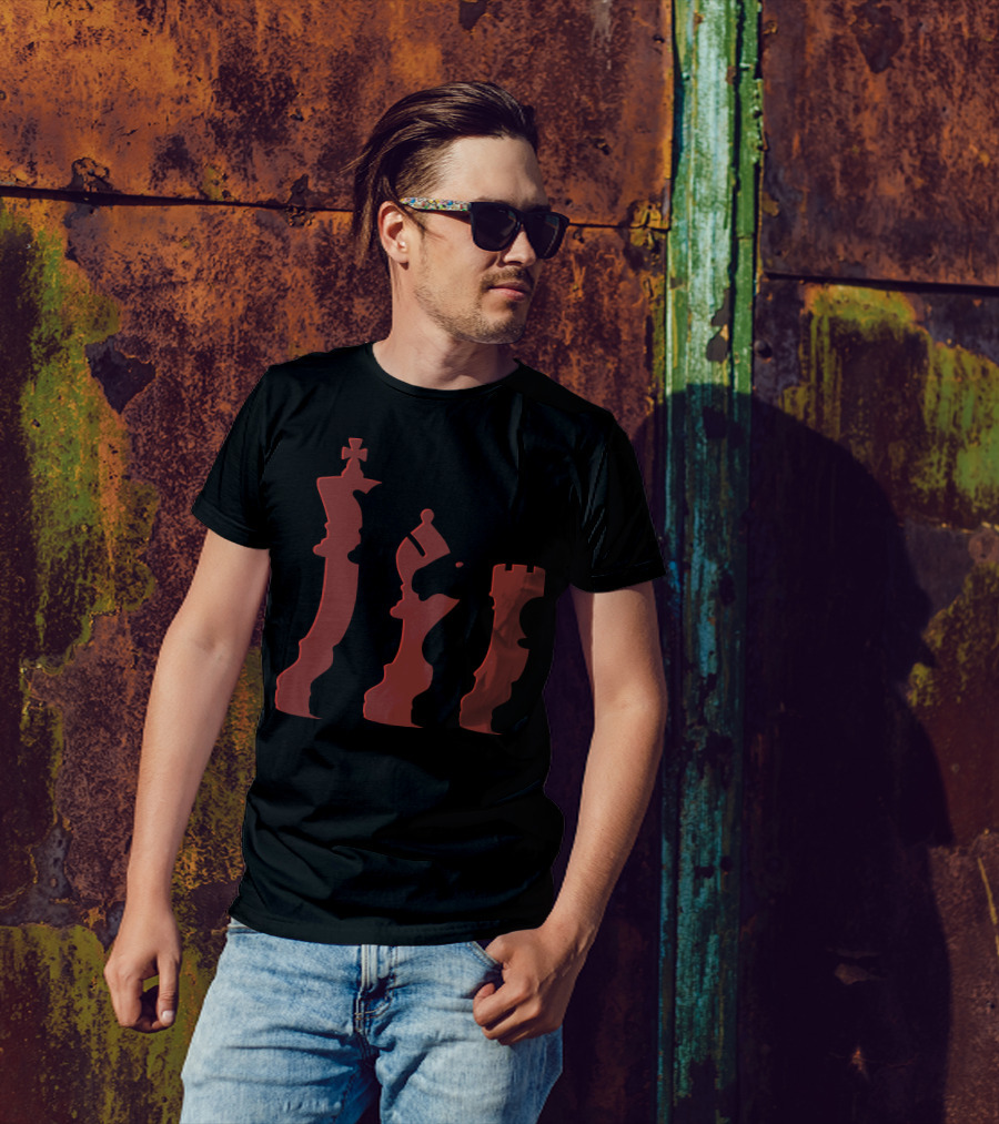 Hierarchy Chess Pieces King Queen Knight Rook T-Shirt