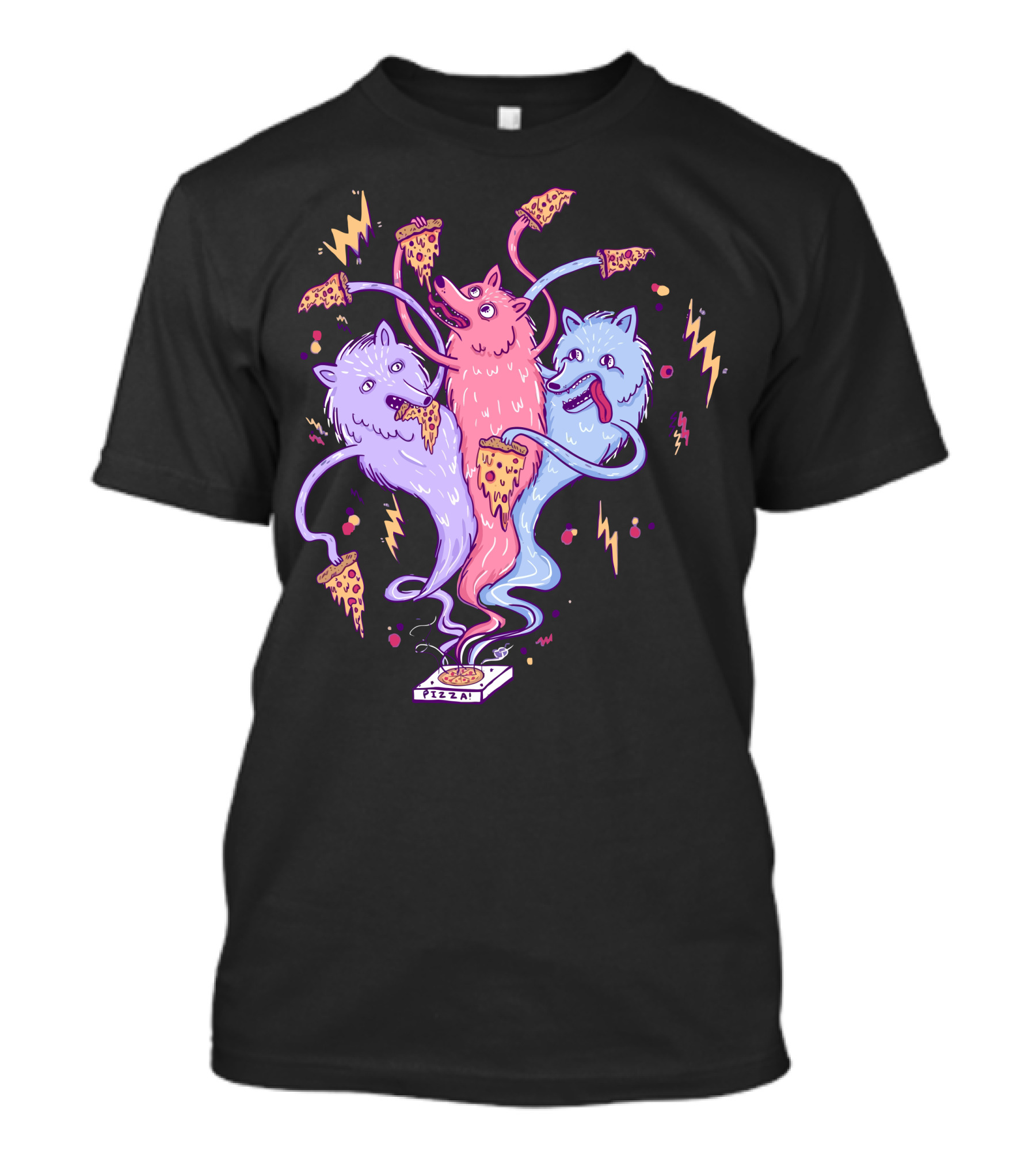 Hongry Like The Wolves Pizza Eating Trio T-Shirt