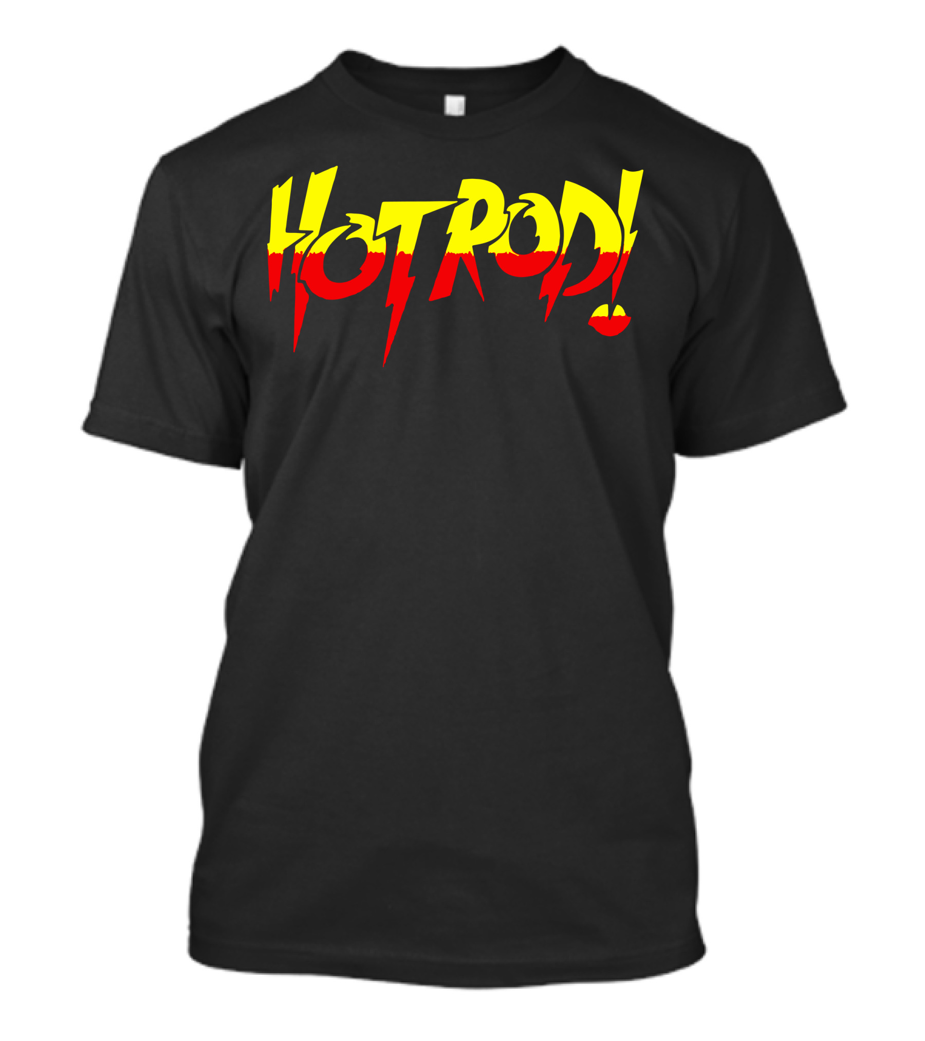 Hot Rod Retro Comic Style Text Yellow Red T-Shirt