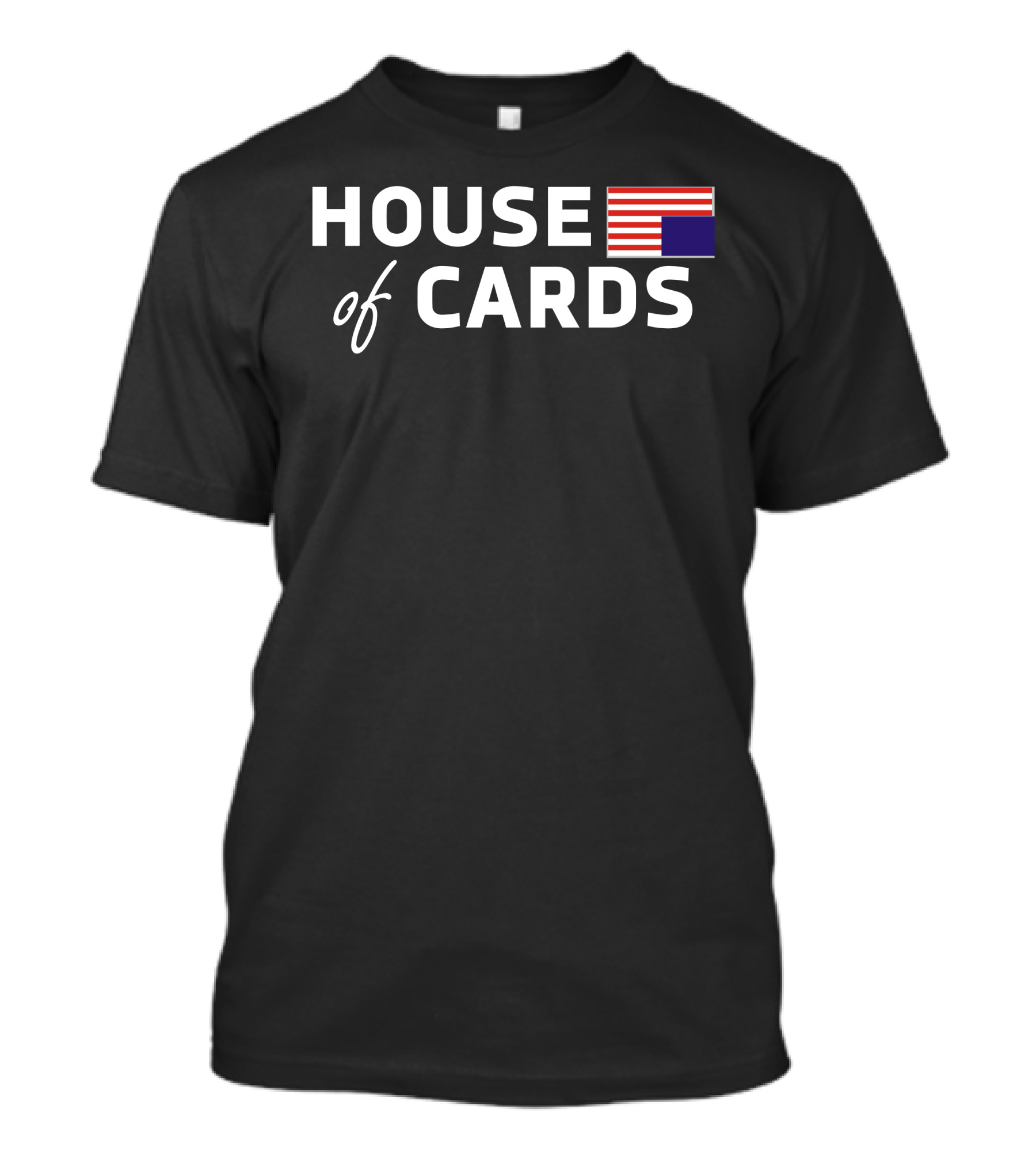 House Of Cards TV Show Red White Stripes Blue Rectangle T-Shirt