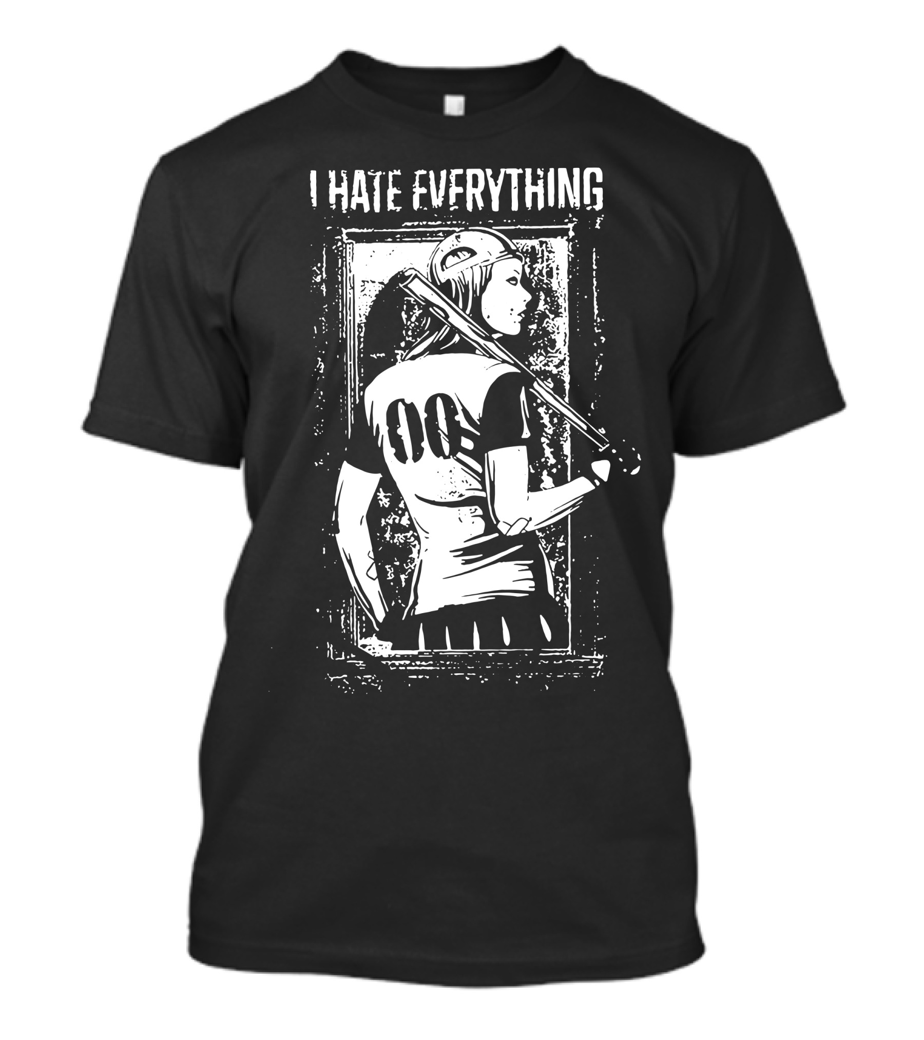 I Hate Everything Grunge Baseball Bat Girl 00 Iconic T-Shirt