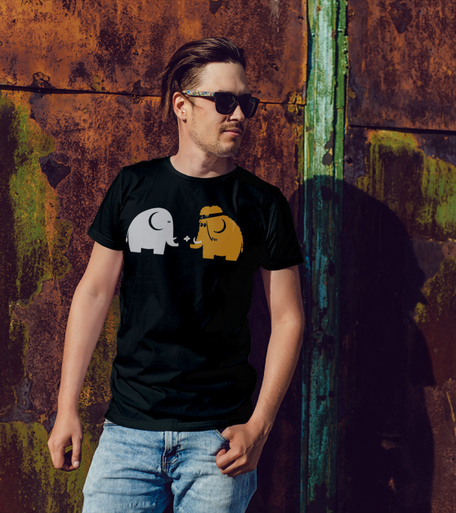 Mammoths Were Hippies Peaceful Flower Exchange T-Shirt