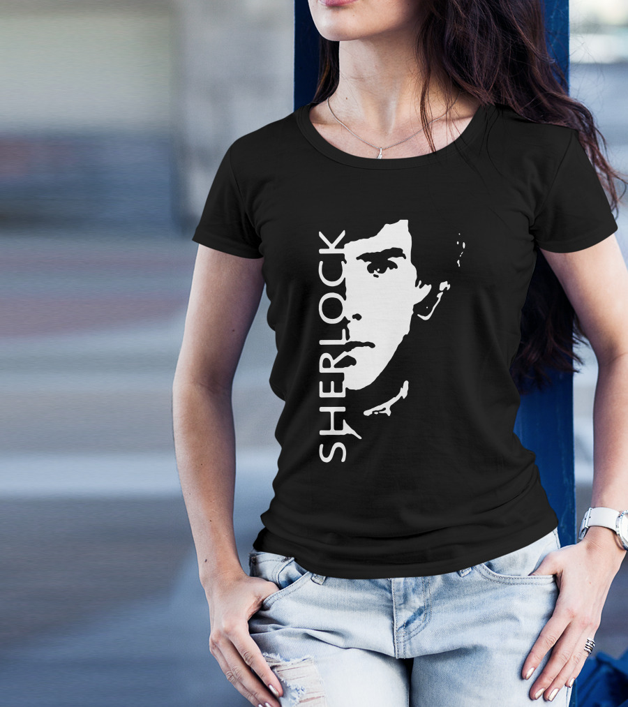 Sherlock Vertical Stencil T-Shirt