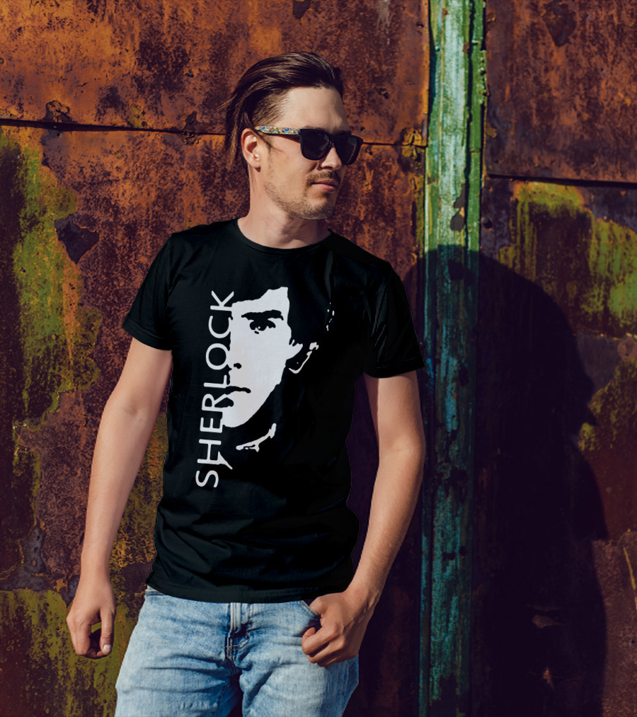 Sherlock Vertical Stencil T-Shirt