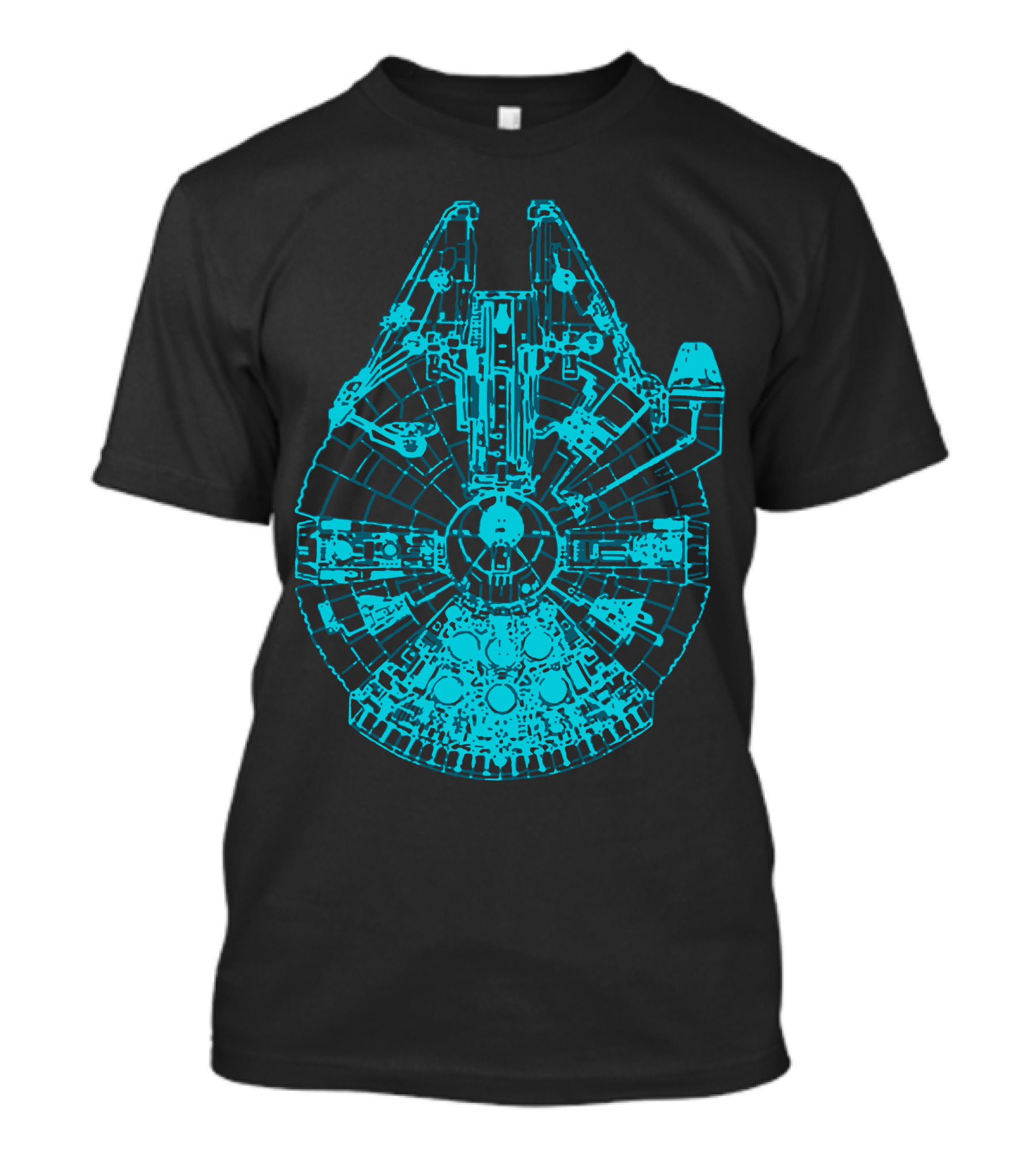 Starwars Millennium Falcon The Force Awakens Mens Blueprint T-Shirt