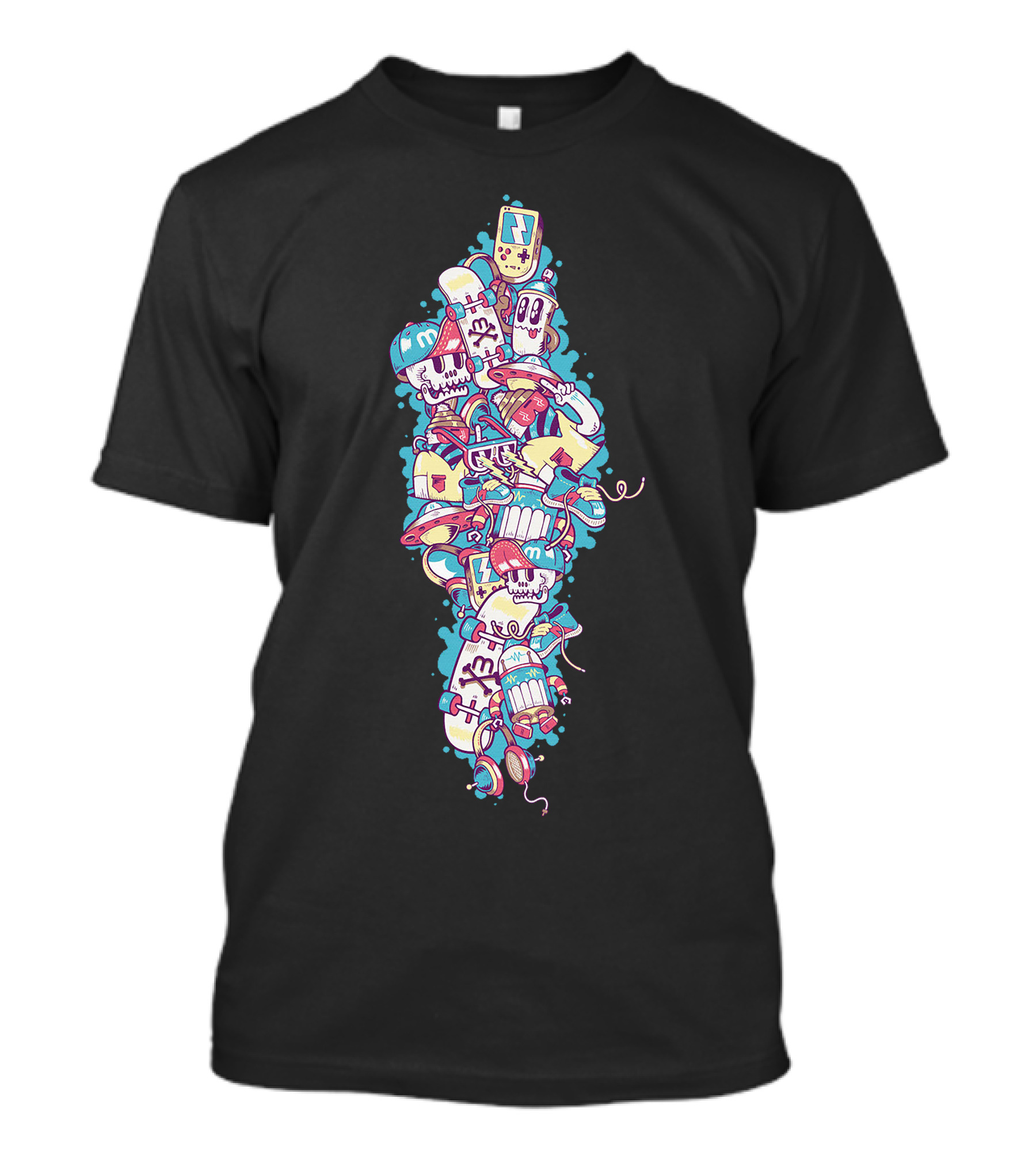 Retro Gaming Arcade Skull Mashup Stuff T-Shirt