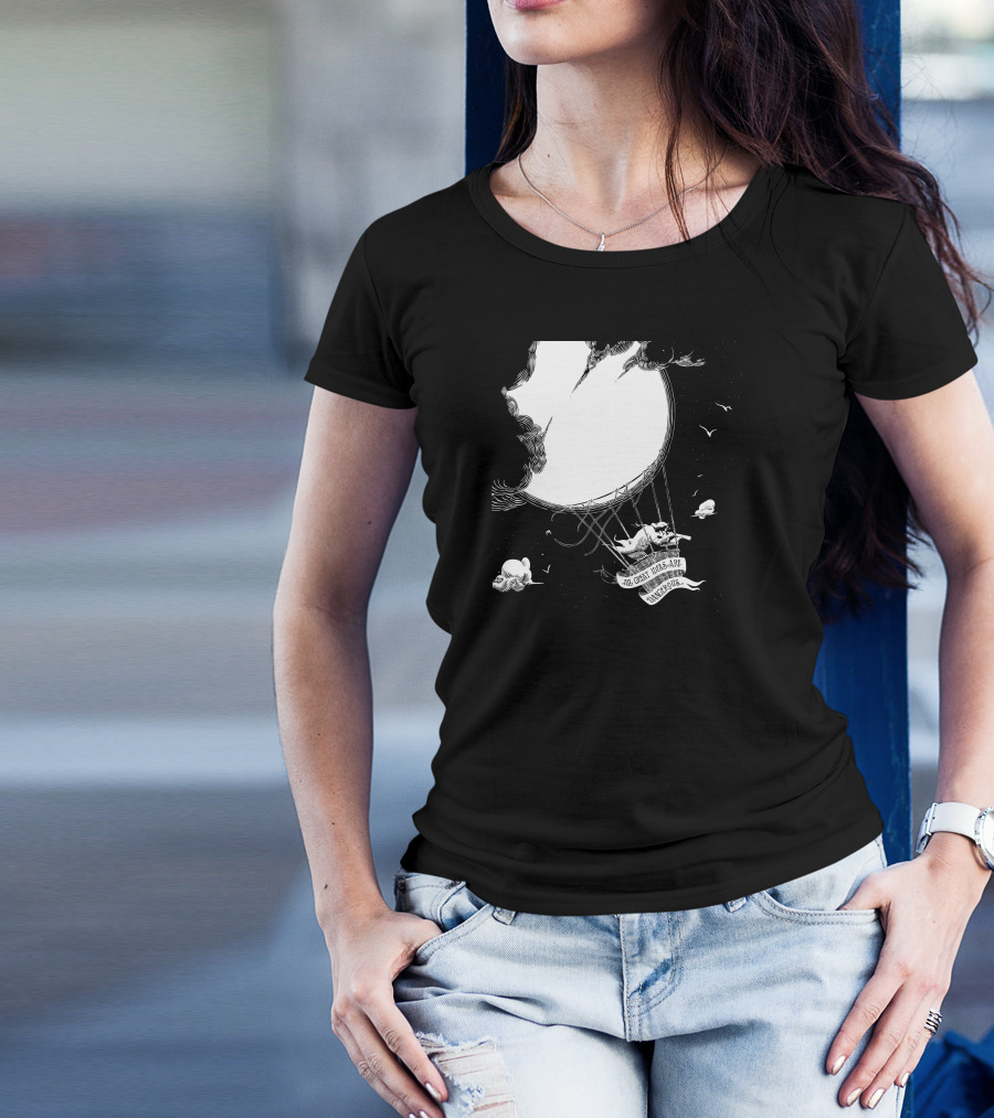 All Great Ideas Are Dangerous Moon Balloon Adventure T-Shirt