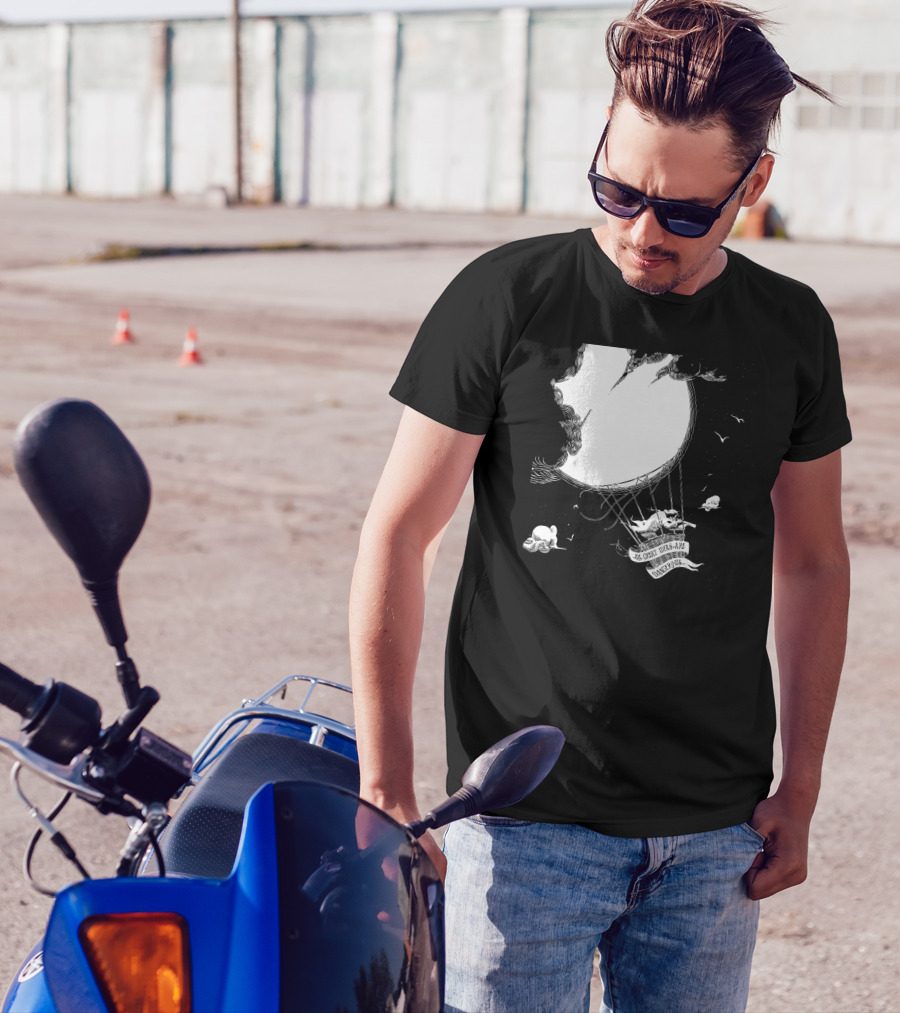 All Great Ideas Are Dangerous Moon Balloon Adventure T-Shirt