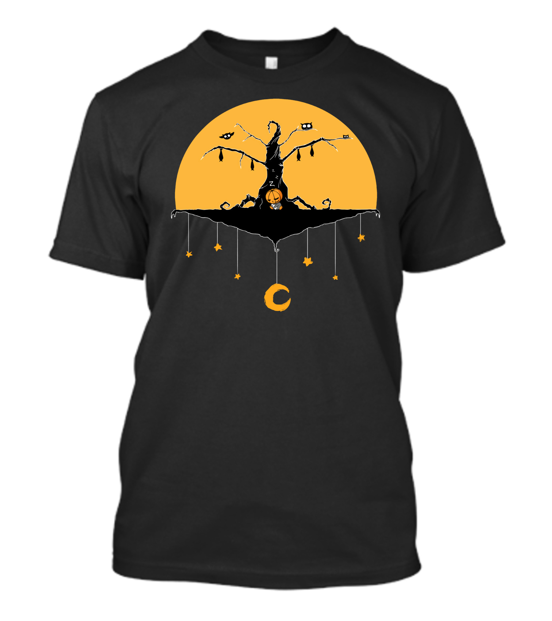 Nightmare Inspired Tree With Full Moon And Hanging Stars T-Shirt