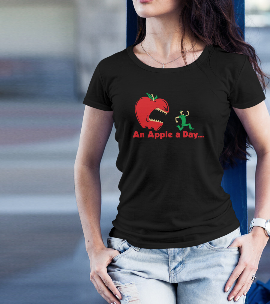 An Apple A Day Running Away From Monster Apple T-Shirt