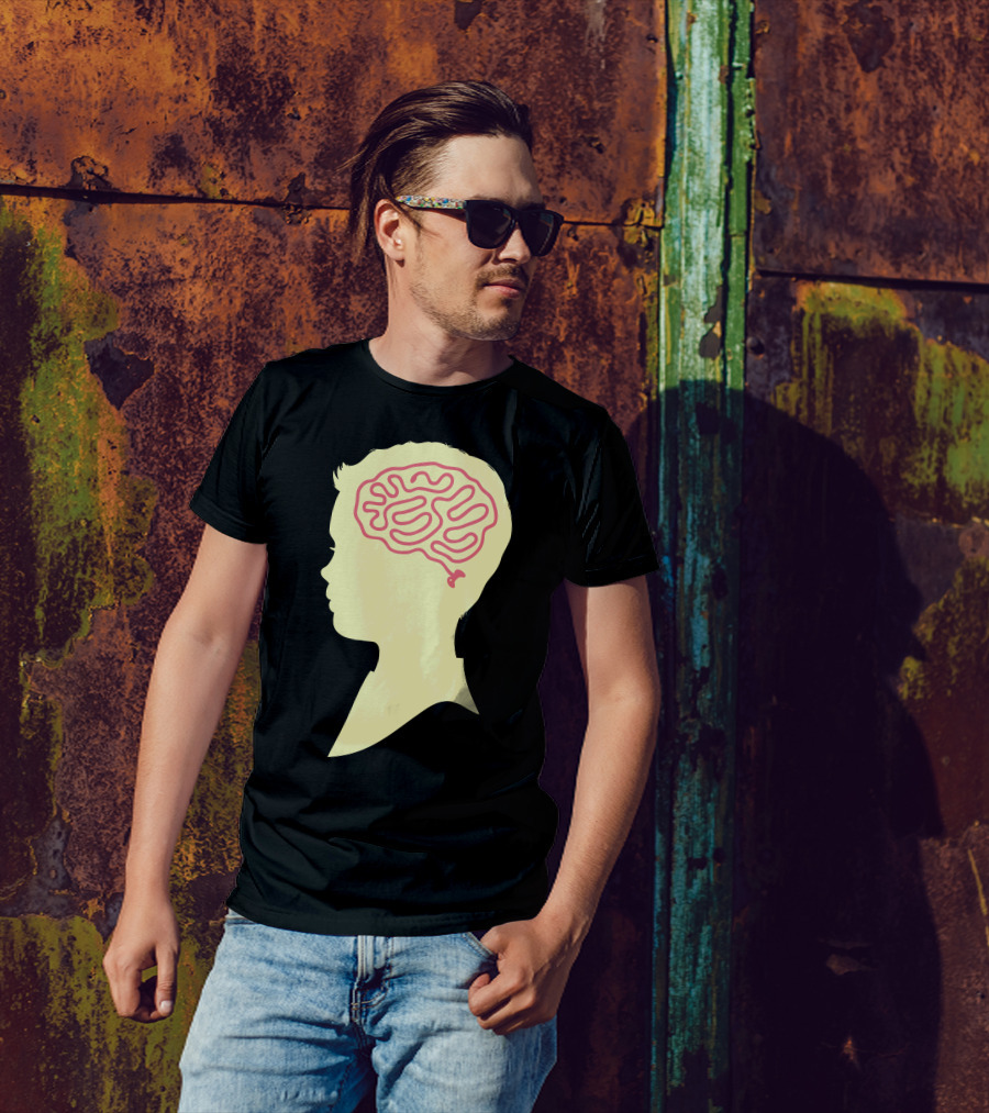 Big Ideas Brain Silhouette Profile T-Shirt