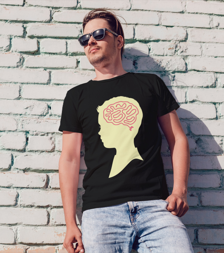 Big Ideas Brain Silhouette Profile T-Shirt