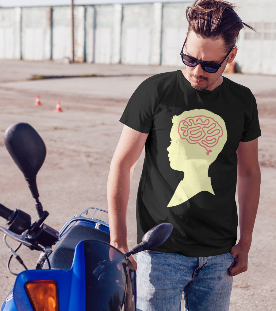 Big Ideas Brain Silhouette Profile T-Shirt