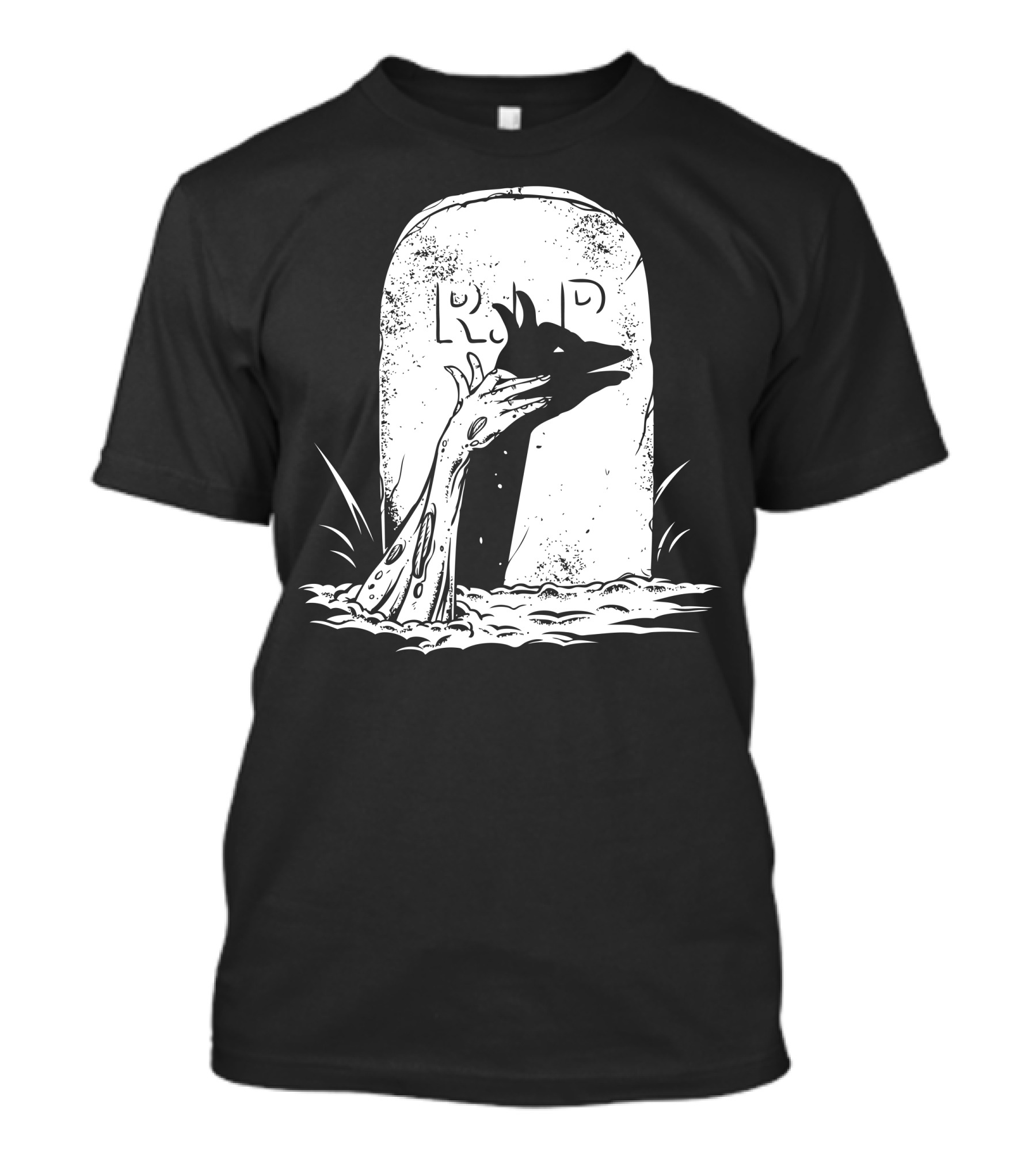 Boring Night RIP Zombie Hand Rising Tombstone T-Shirt