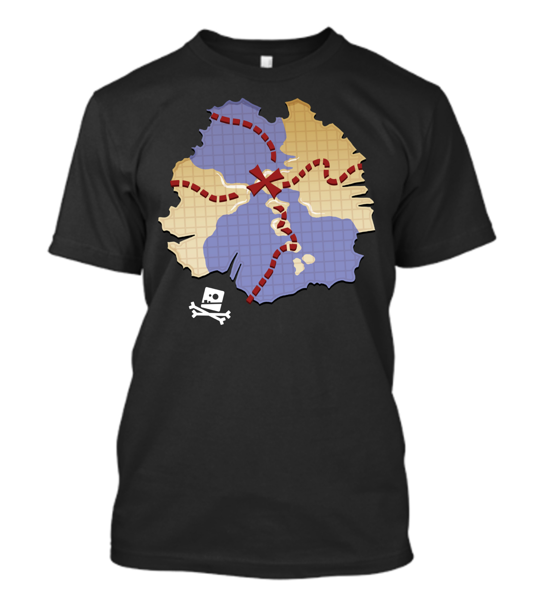 Treasure Map Adventure With Skull And Crossbones T-Shirt