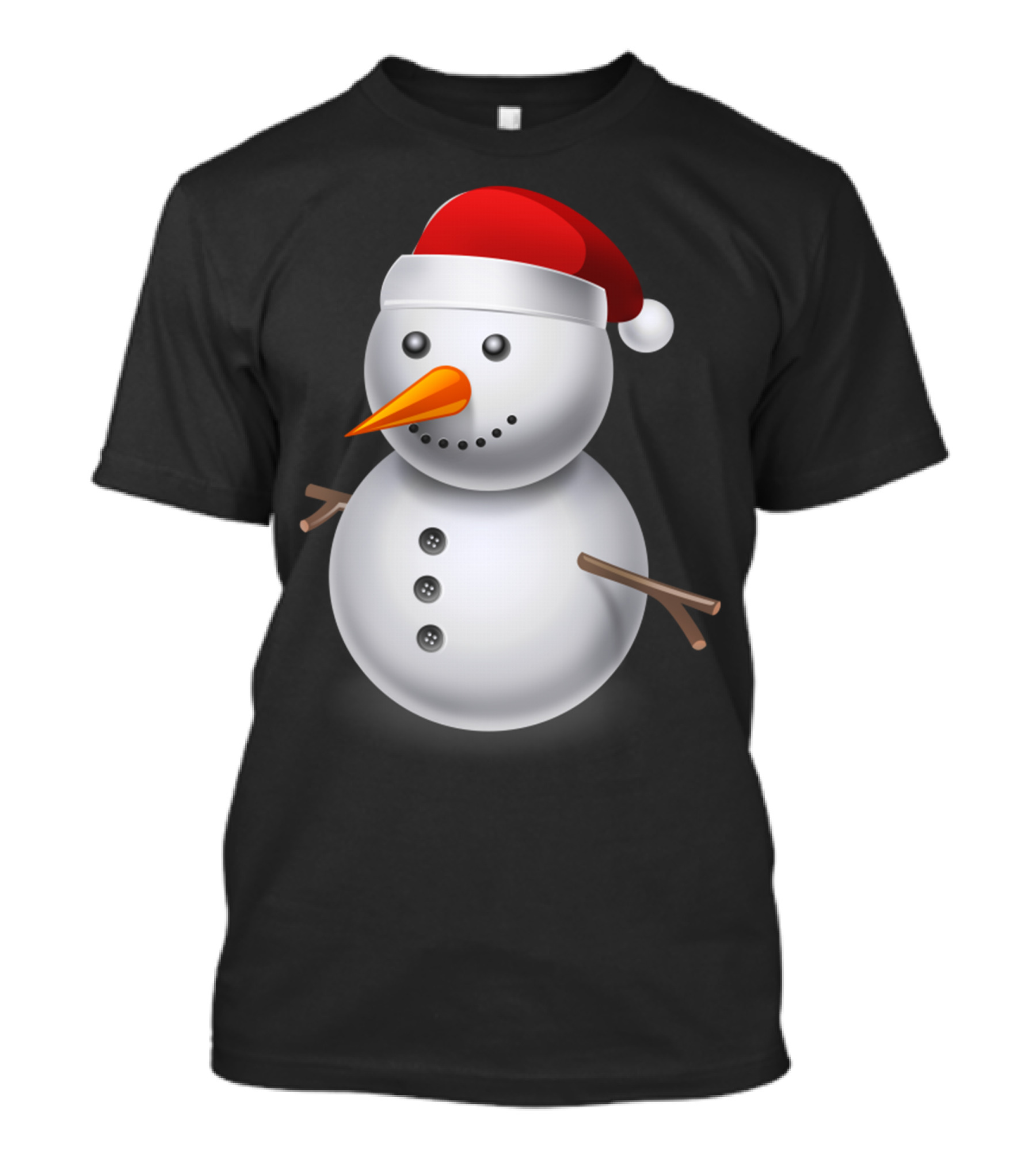 Snowman With Santa Hat T-Shirt