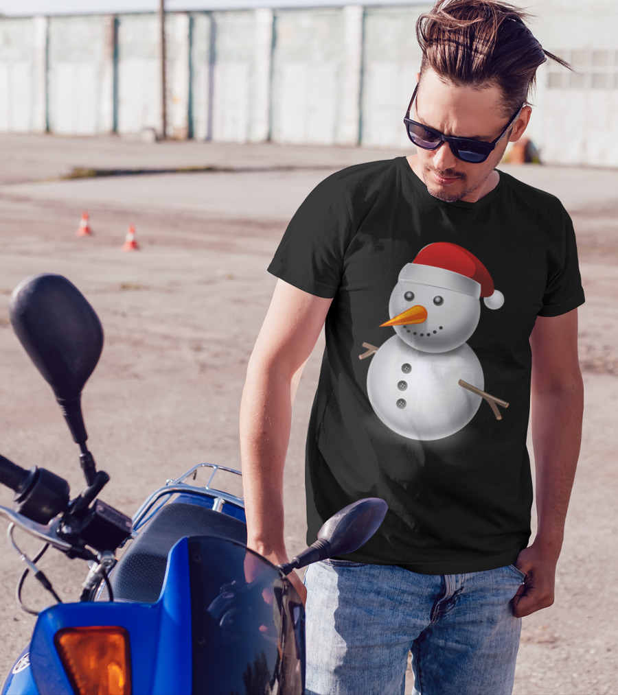 Snowman With Santa Hat T-Shirt
