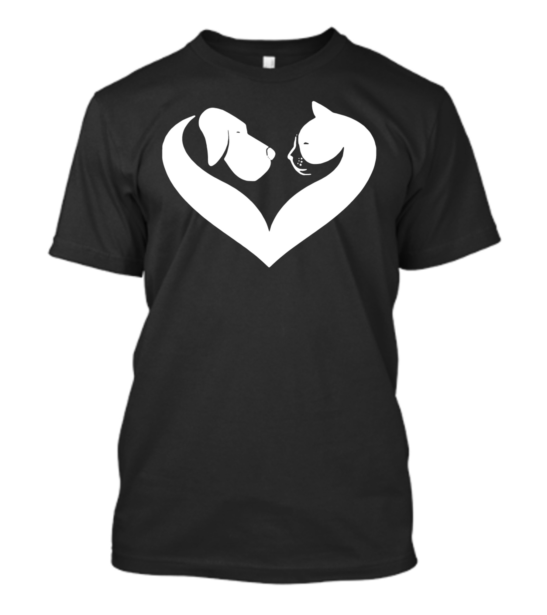 Cat And Dog Heart T-Shirt