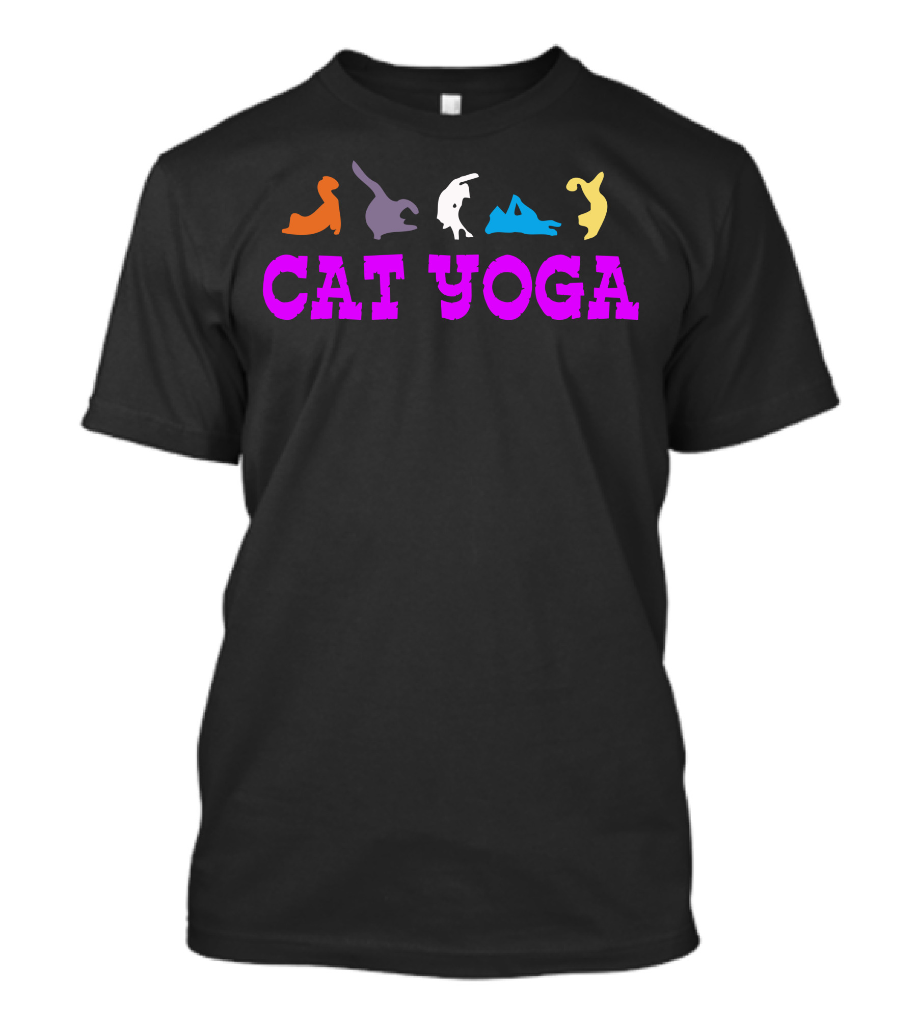 CAT YOGA Colorful Cat Poses T-Shirt
