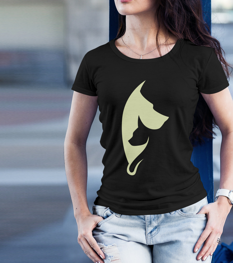 Dog Cat Silhouette Harmony T-Shirt