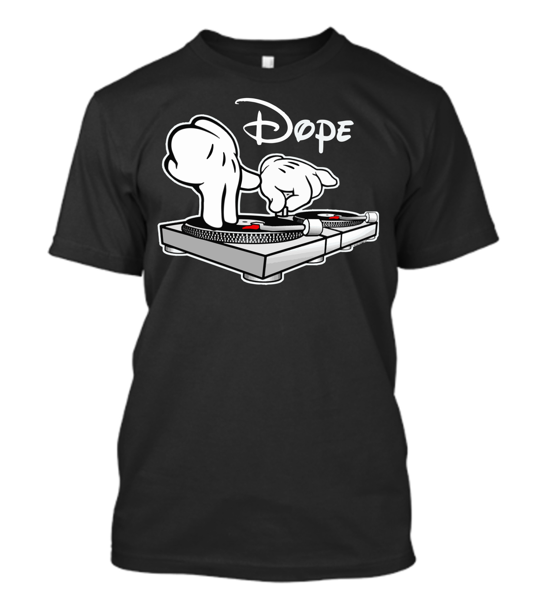 Dope DJ Cartoon Hands On Turntable T-Shirt