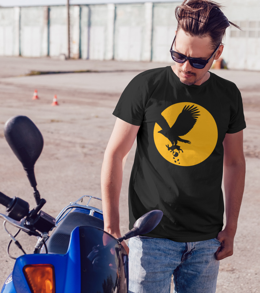 Easter Egg Hunt Raven Silhouette In Full Moon T-Shirt