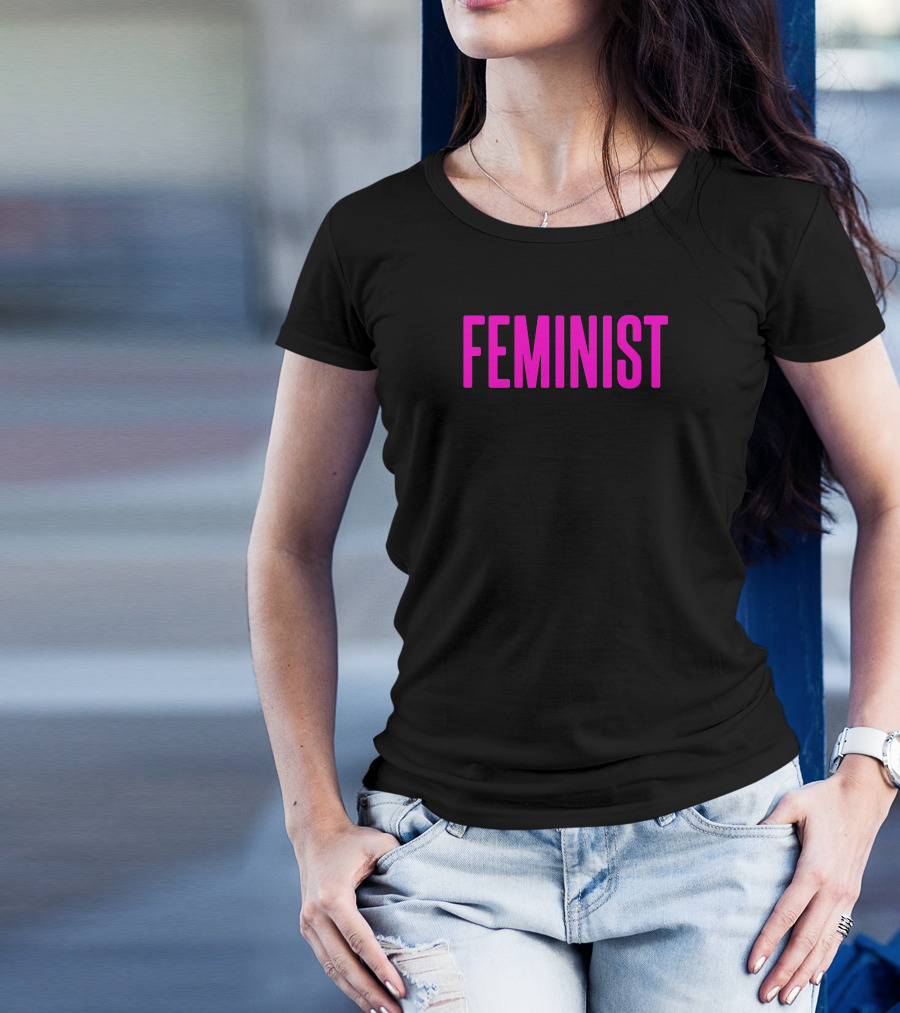 Feminist Bold Pink Lettering T-Shirt