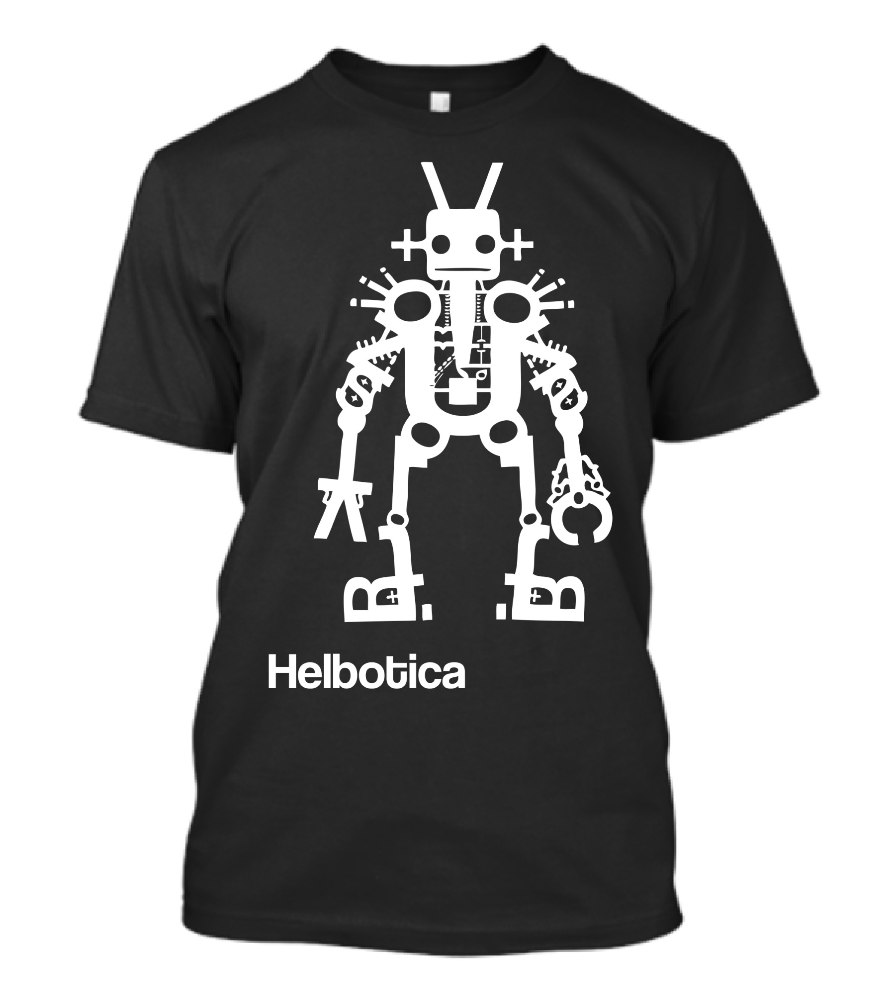 Helbotica Typography Robot T-Shirt