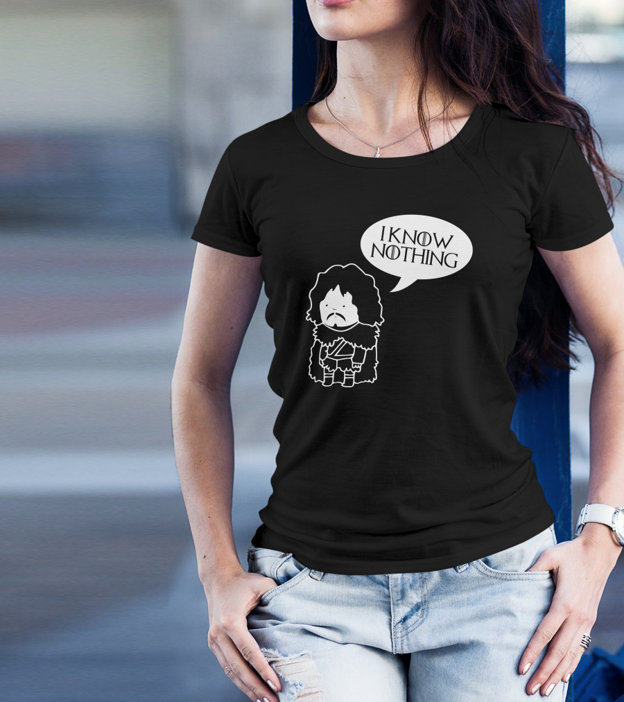 I Know Nothing Chibi Character Speech Bubble T-Shirt