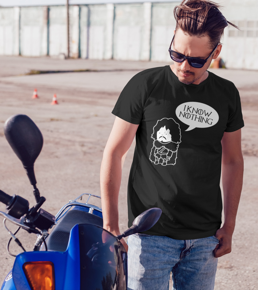 I Know Nothing Chibi Character Speech Bubble T-Shirt