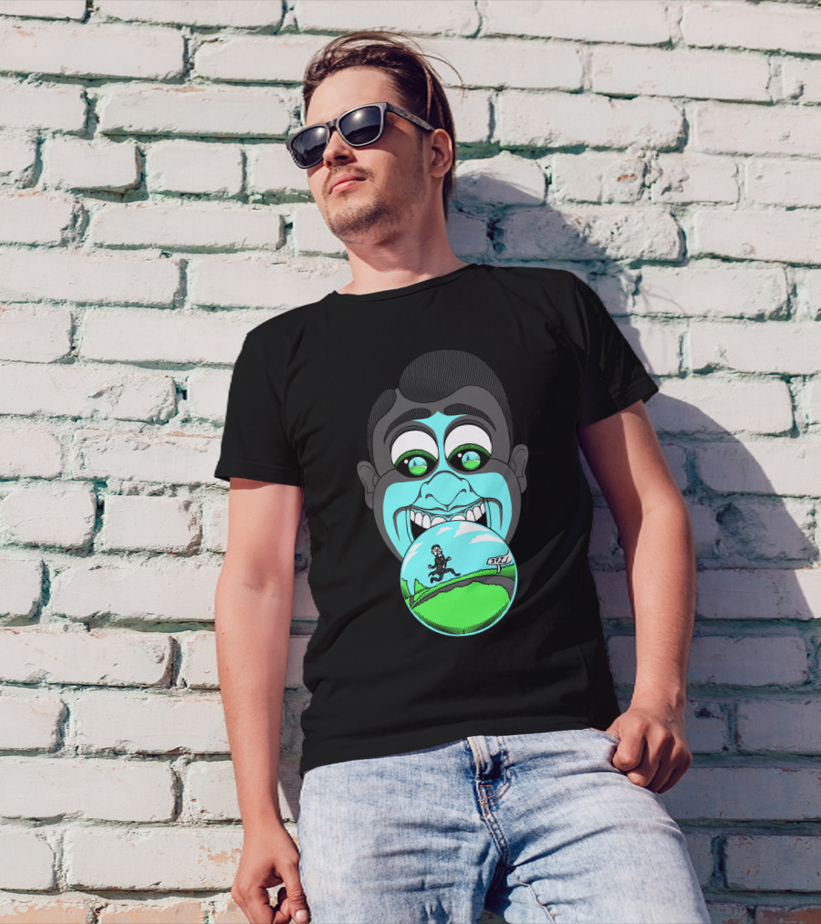 I See No Hand Surreal Face Landscape Illusion T-Shirt