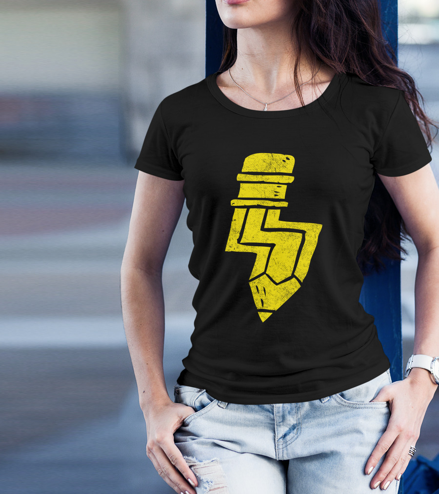 Pencil Lightning Bolt Yellow T-Shirt