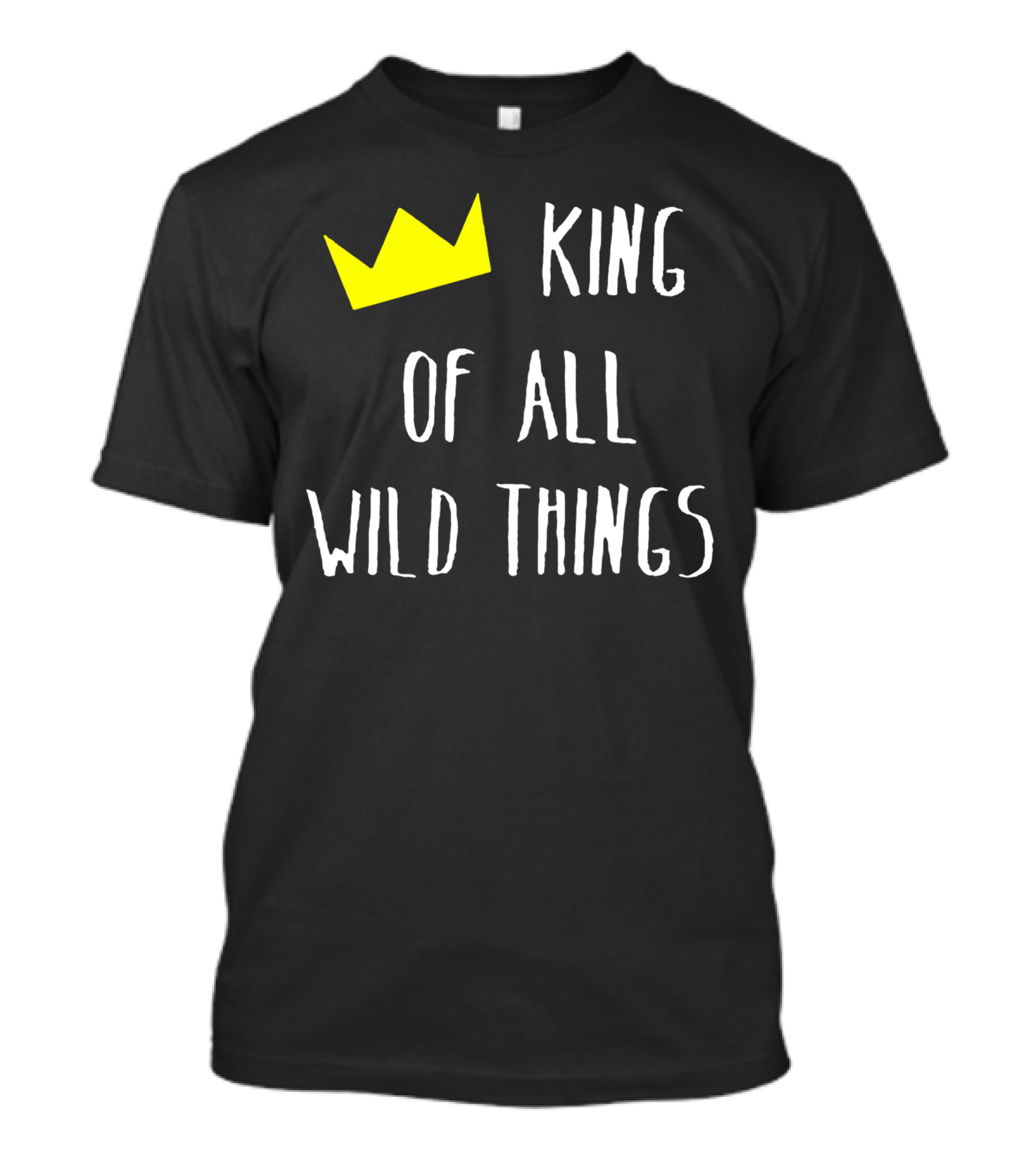 King Of All Wild Things Yellow Crown Typography T-Shirt