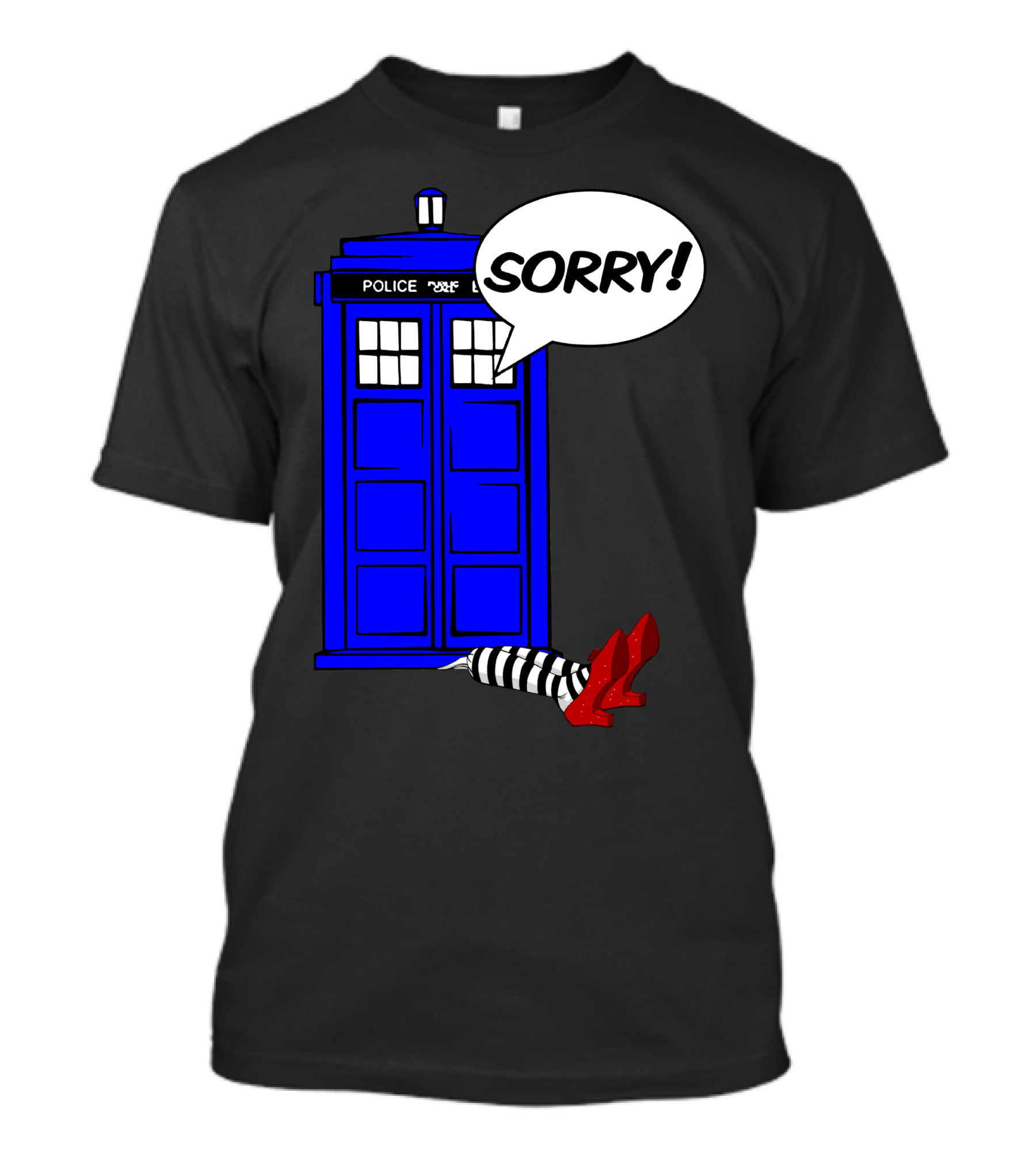 Knockknock Police Box Sorry Wizard Shoes T-Shirt