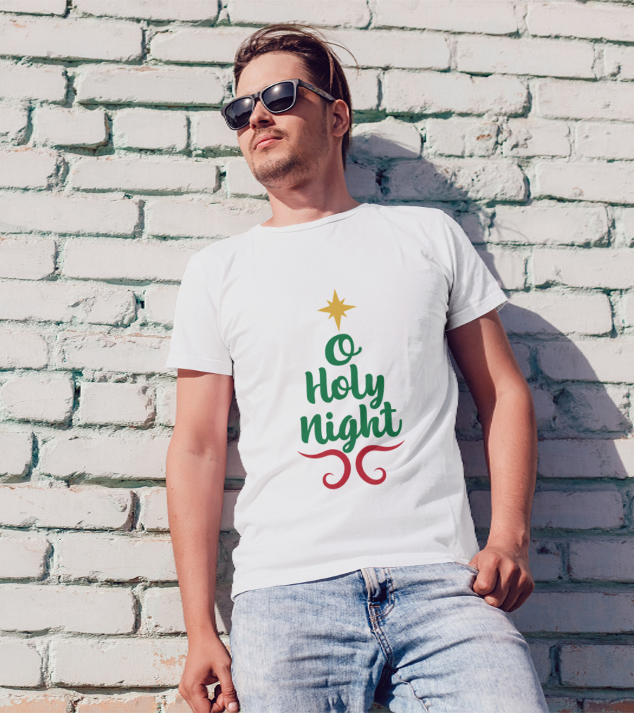 O Holy Night Christmas Tree Star T-Shirt