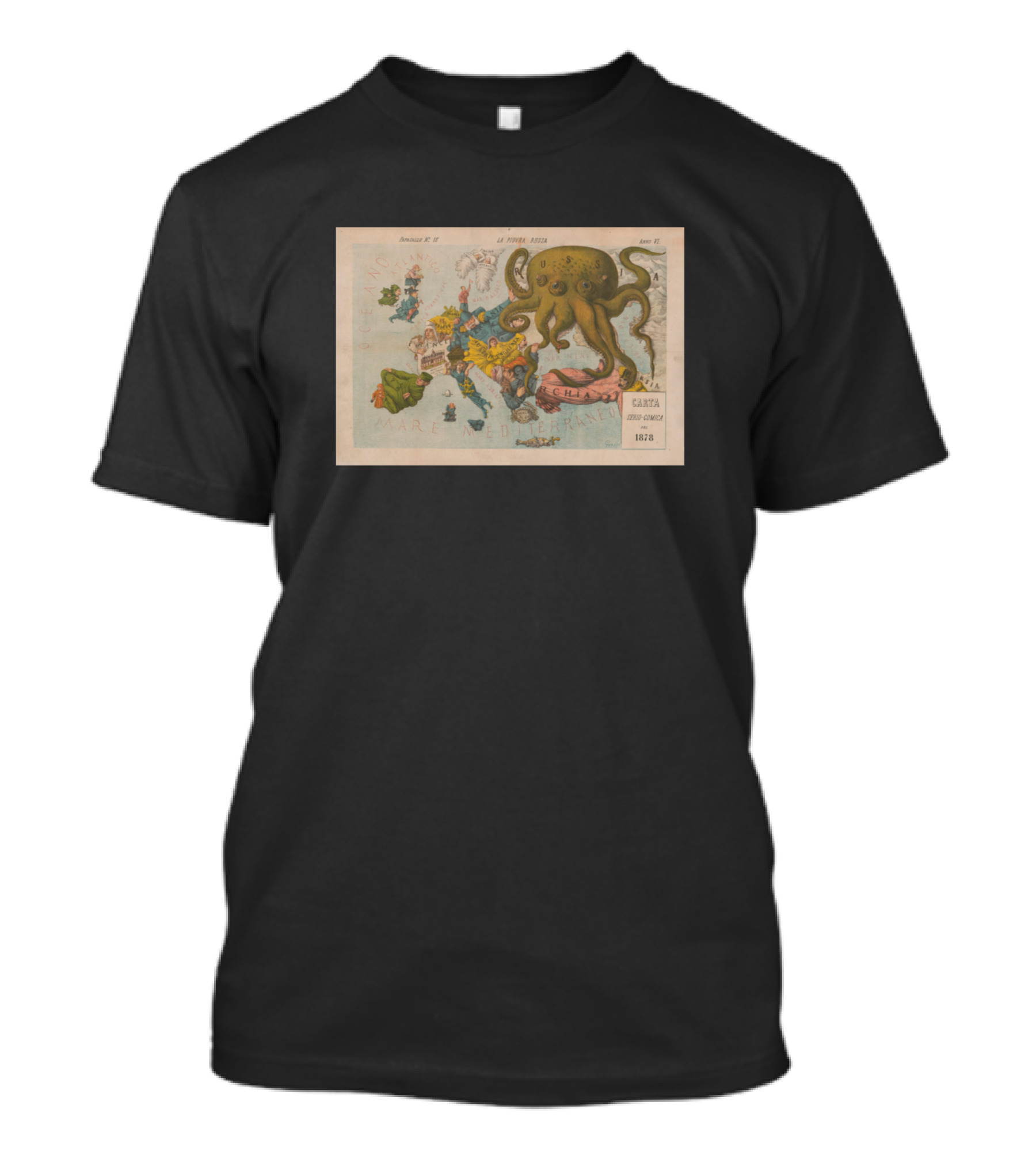 Bismarck II La Russie Asiatique Ask X Carta Della Guerra Europea 1878 T-Shirt