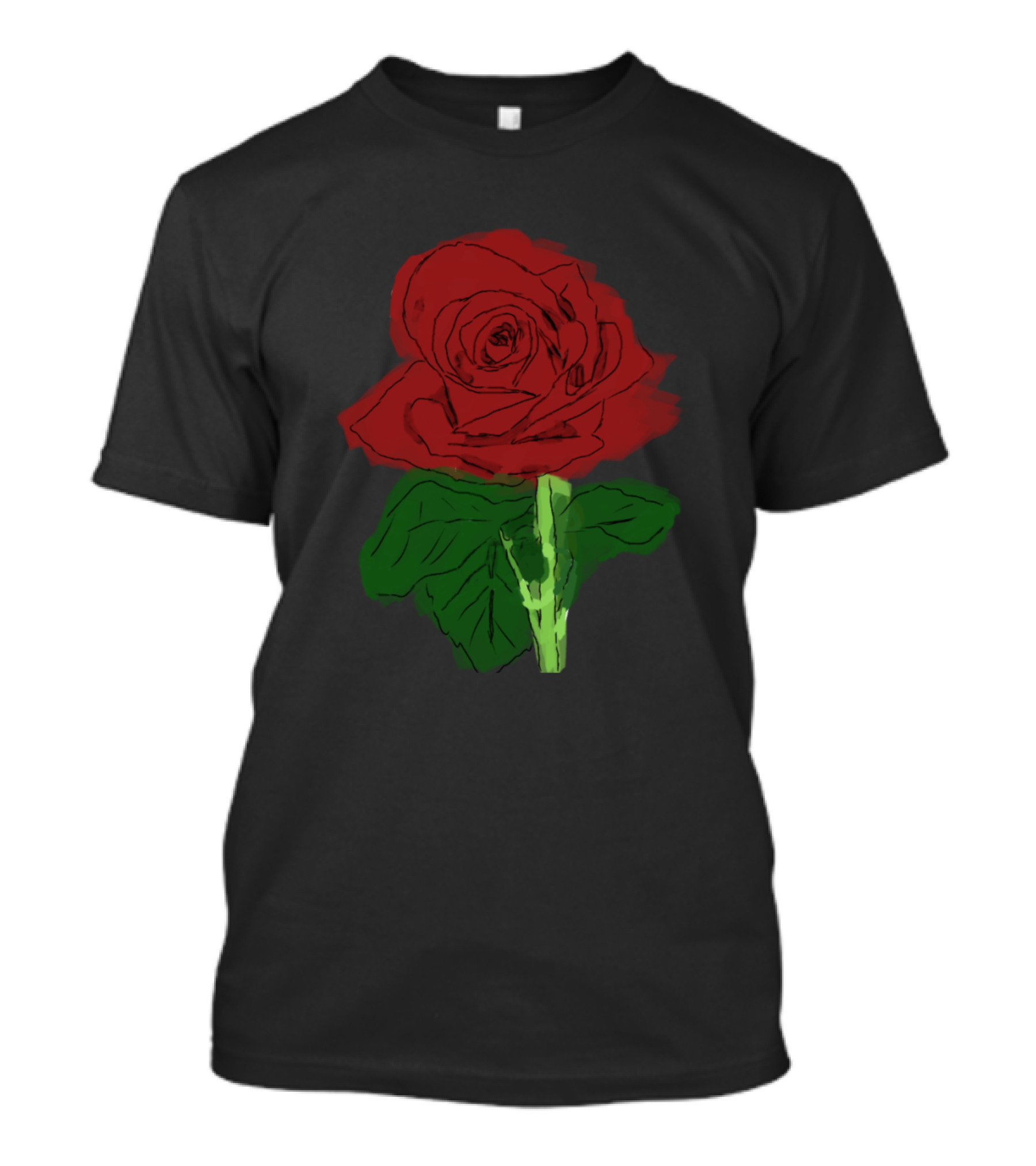Romantic Red Rose Painting T-Shirt