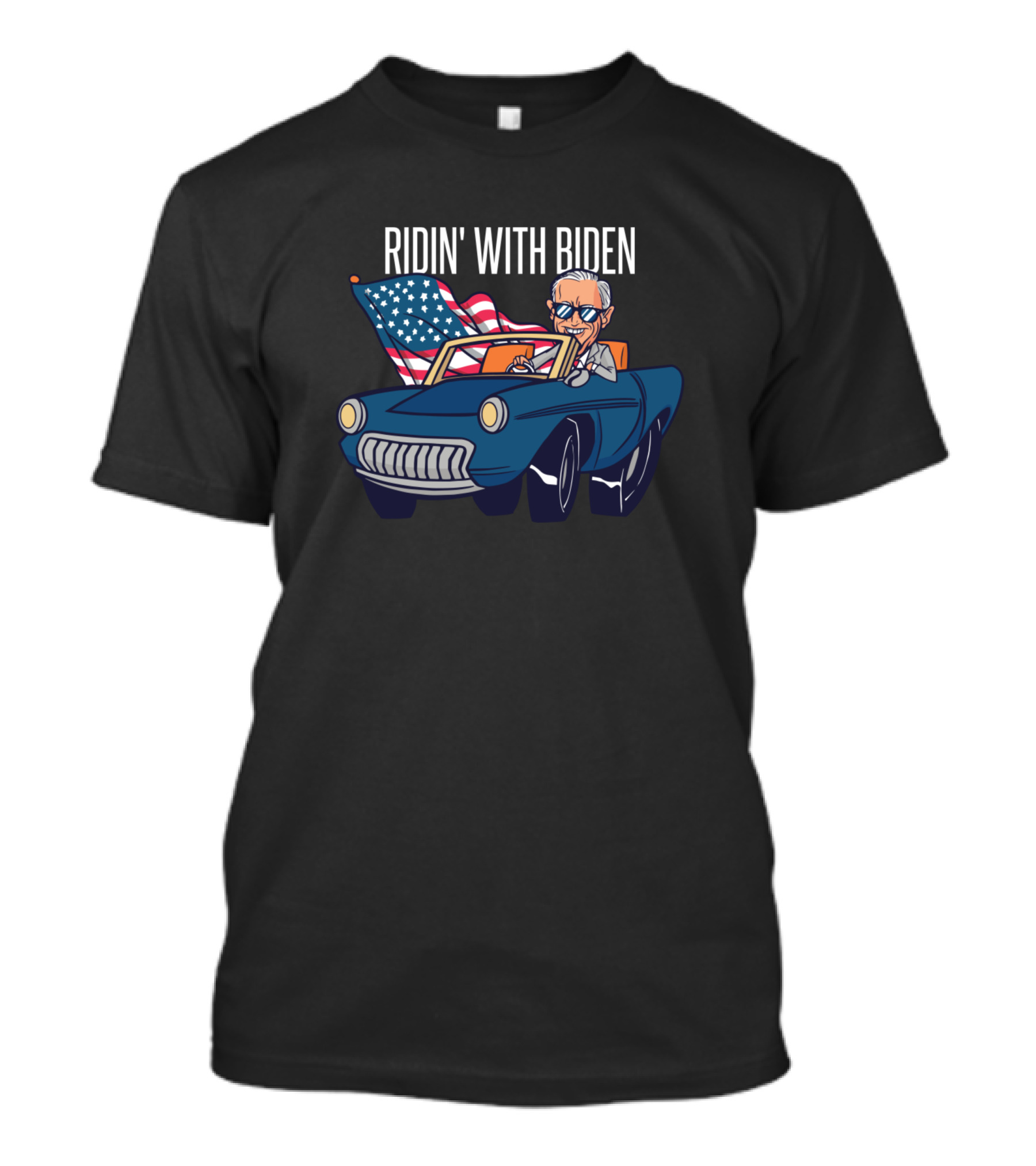Ridin' With Biden Convertible American Flag T-Shirt