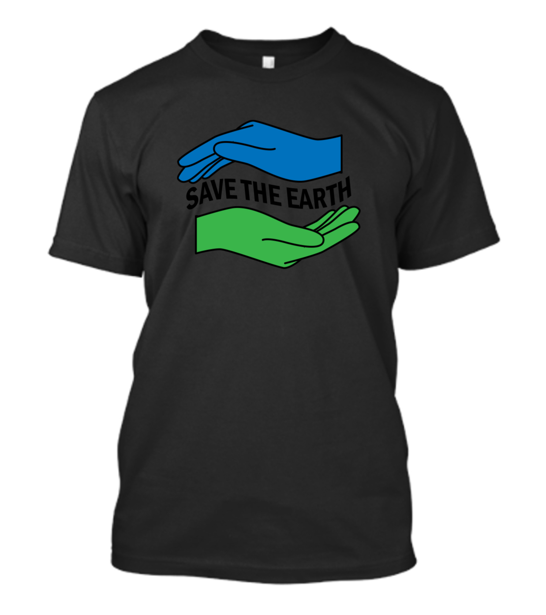Save The Earth Blue And Green Hands Nature Climate T-Shirt