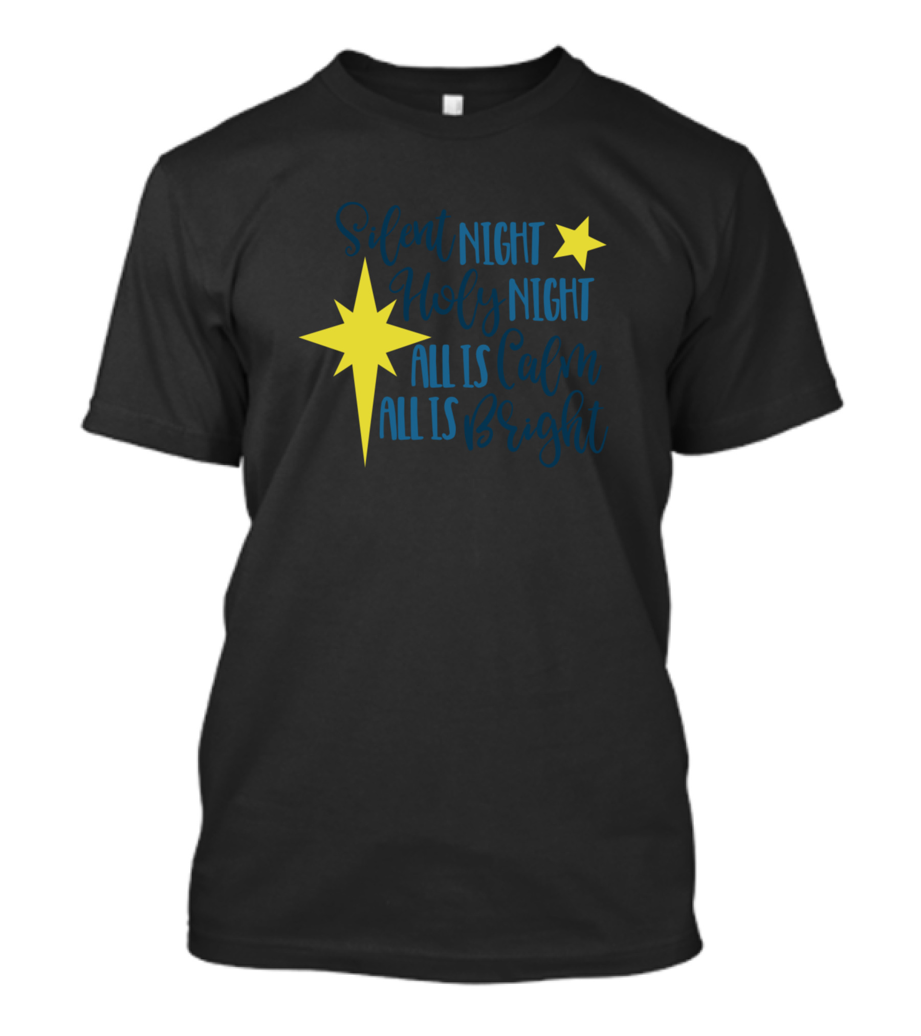 Silent Night Holy Night All Is Calm All Is Bright Stars T-Shirt