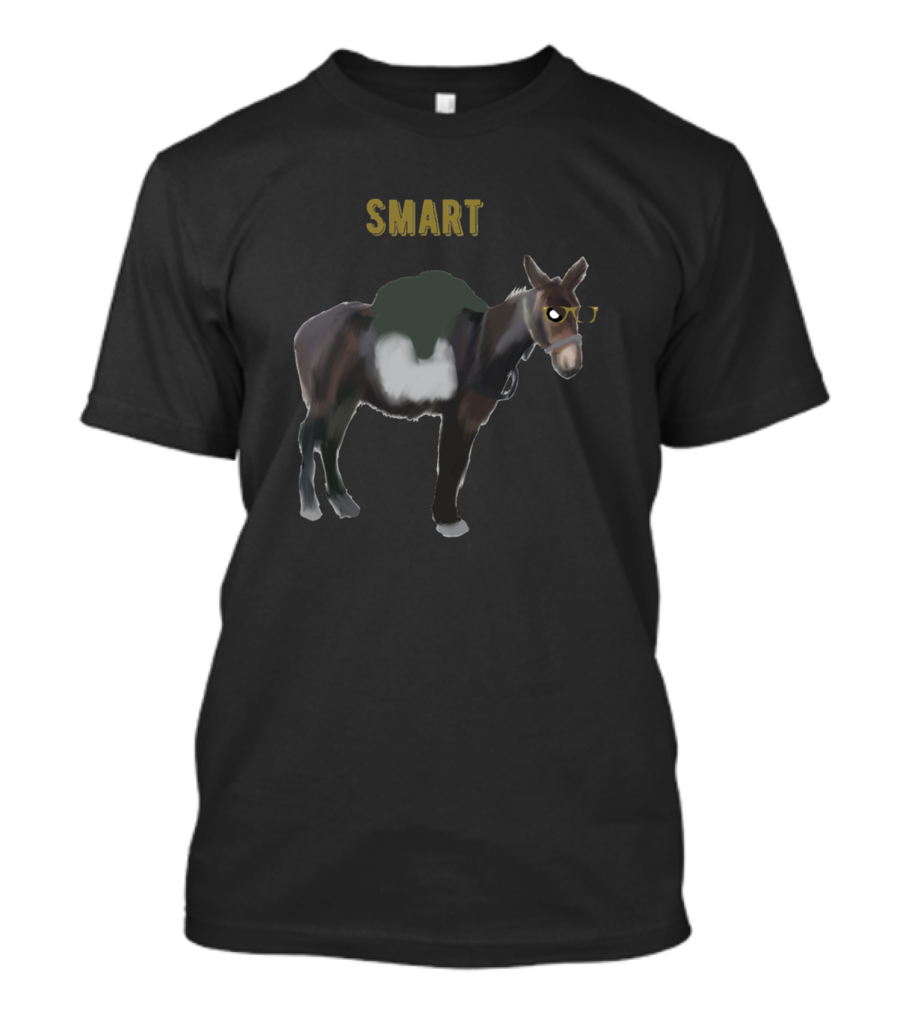 Smart Angry Donkey Wearing Glasses Nerdy Mule T-Shirt