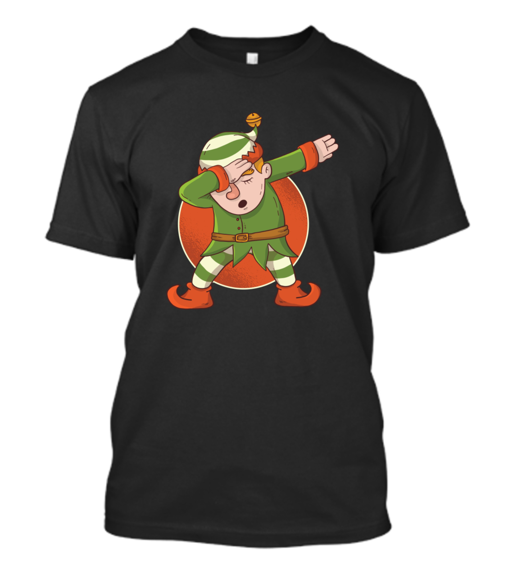 St Patricks Day Dabbing Leprechaun Striped Outfit Green Hat Orange Belt T-Shirt