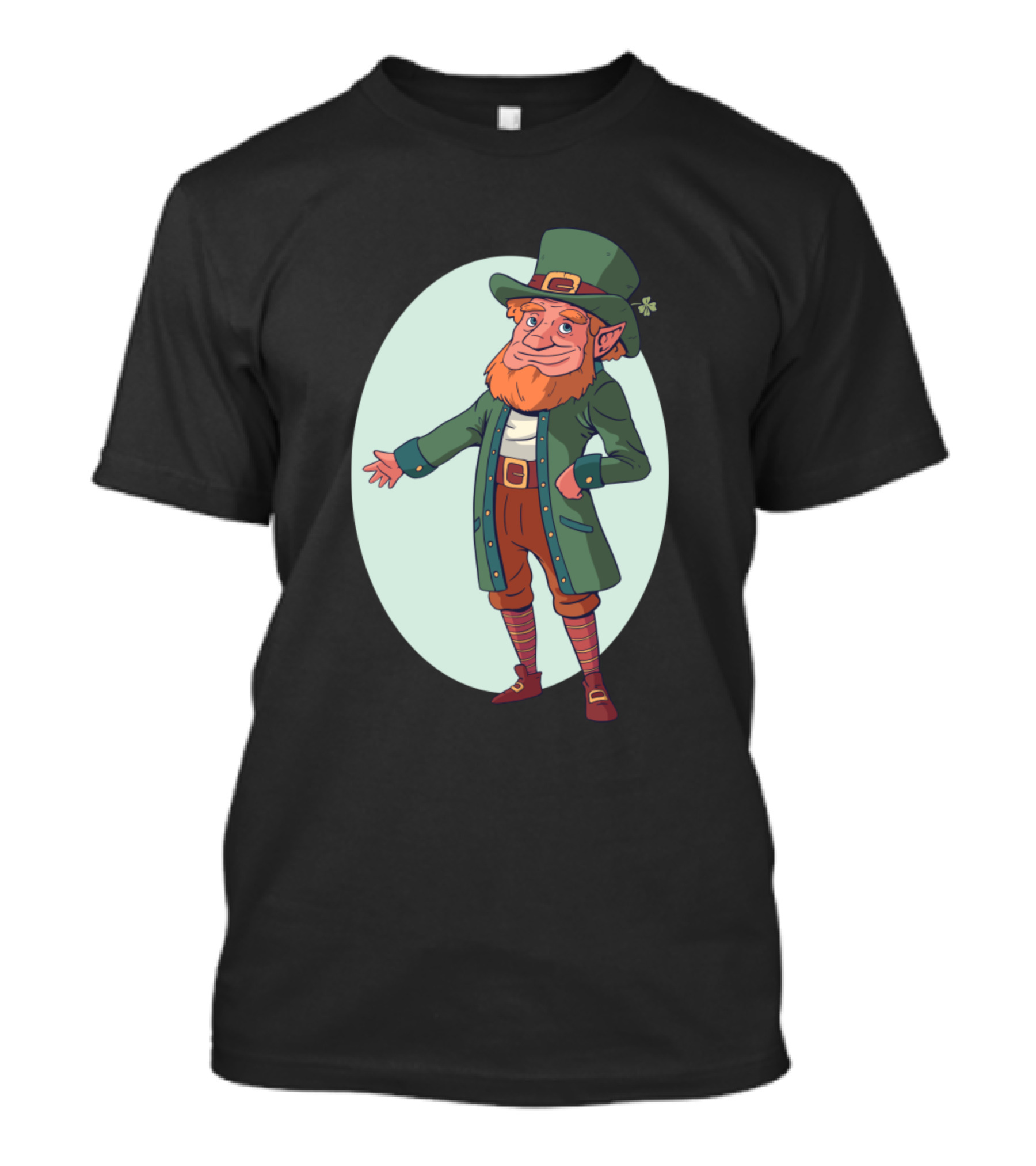 St Patricks Day Leprechaun With Irish Green Hat And Coat T-Shirt