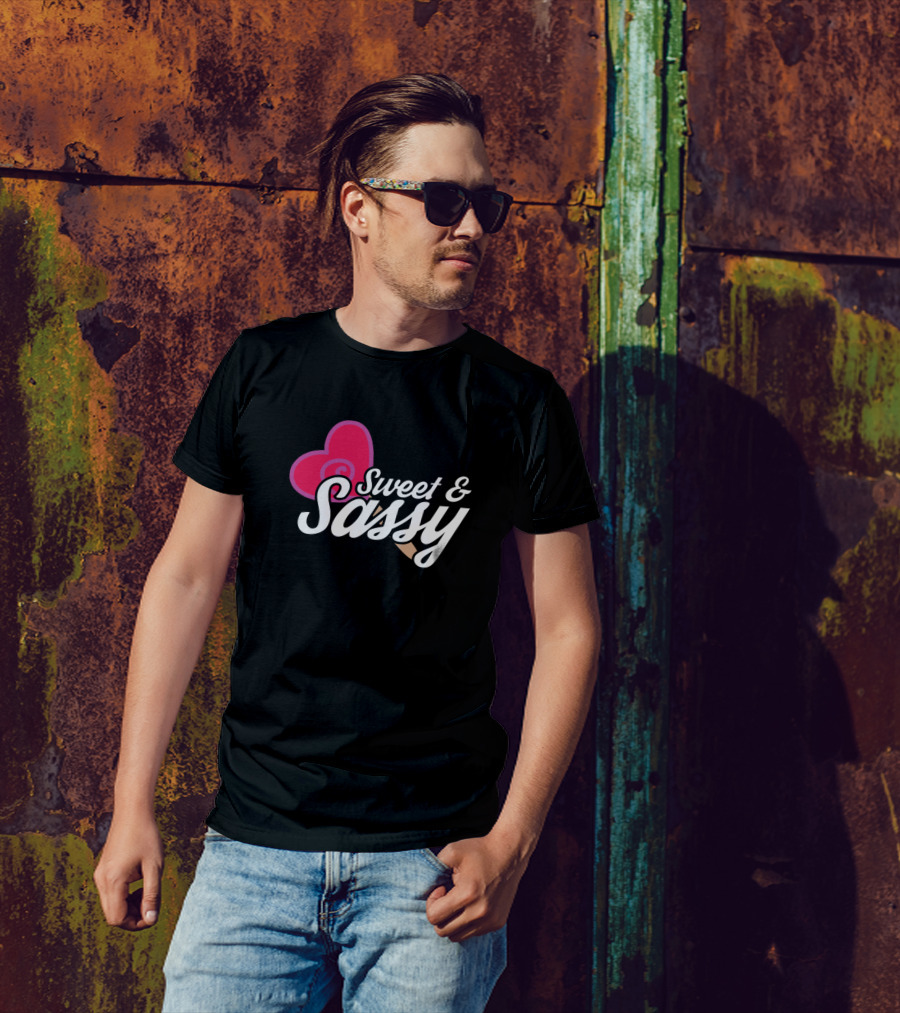 Sweet And Sassy Heart Design With Novelty T-Shirt