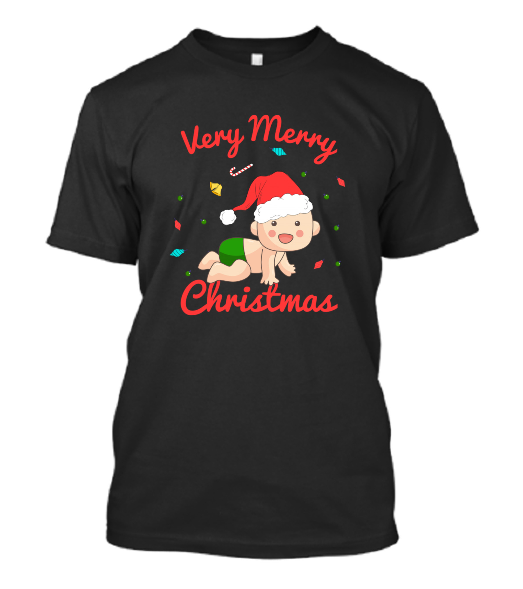 Very Merry Christmas Baby Santa Hat T-Shirt