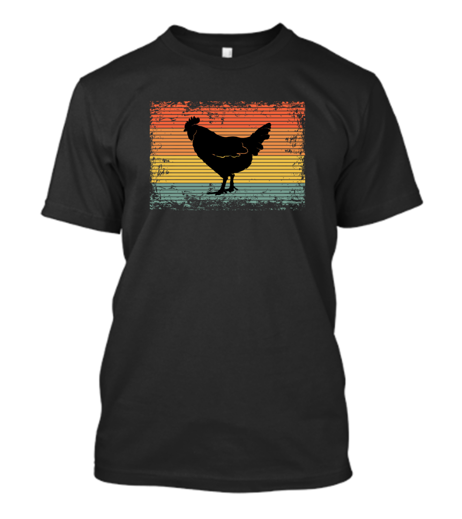 Vintage Sunset Chicken Rooster Bird T-Shirt