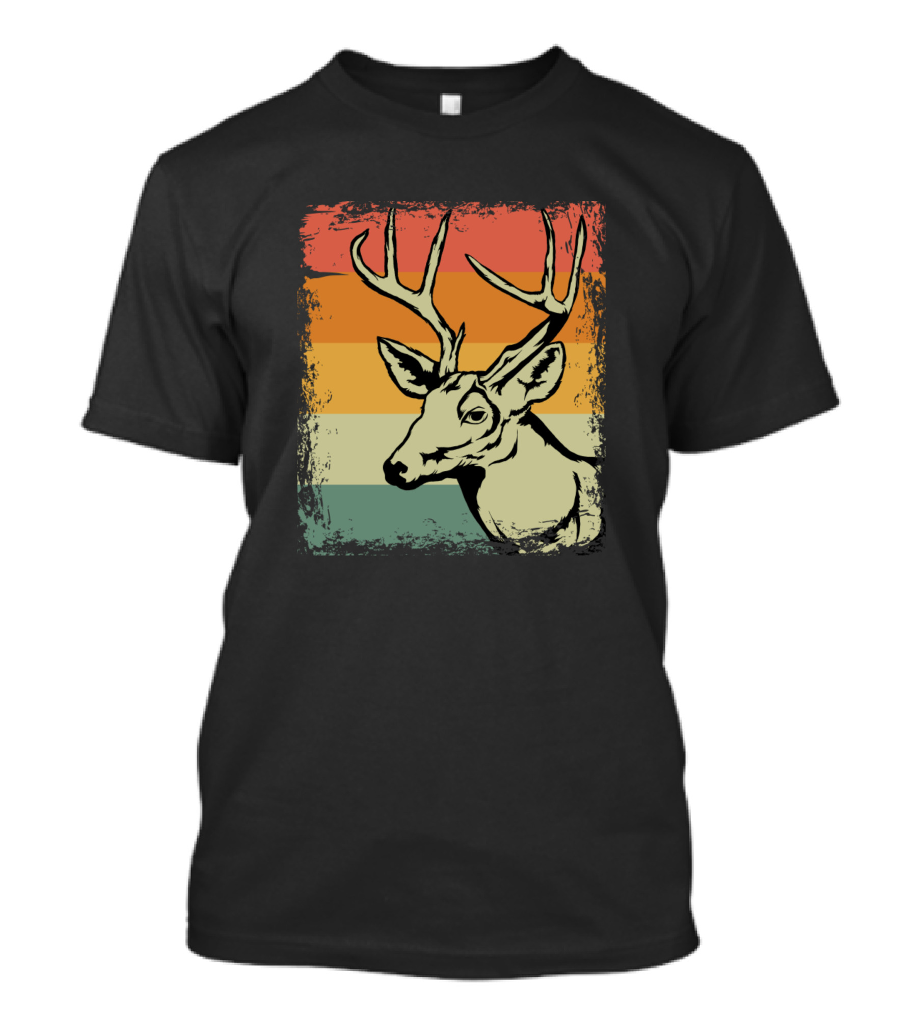 Retro Sunset Deer Vintage Animal T-Shirt