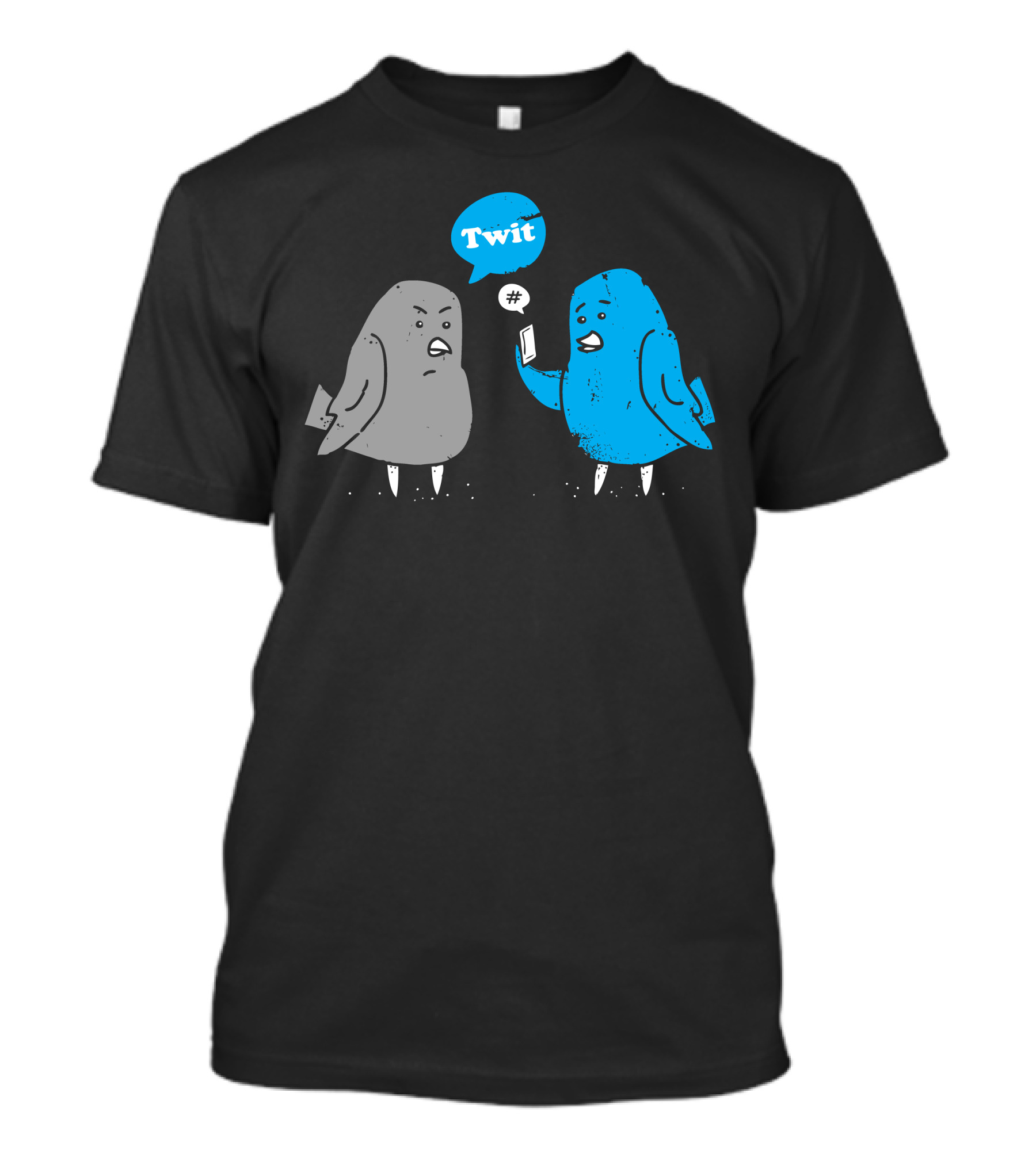 Twit Hashtag Birds With Smartphone Interaction T-Shirt